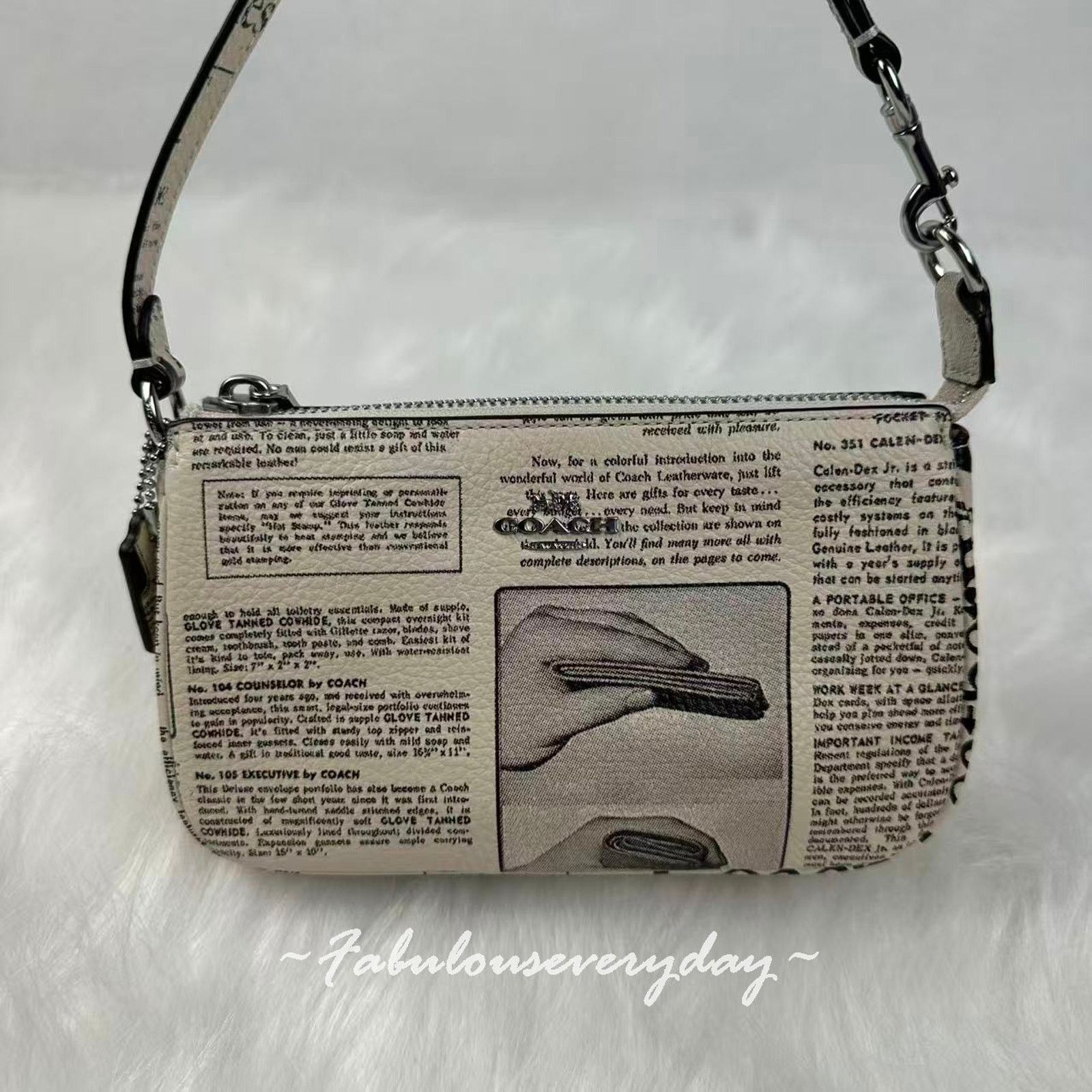 Coach Coach Nolita 19 Newspaper Pt Wristlet Shoulder Leather Chalk Size ONE SIZE - 2 Thumbnail
