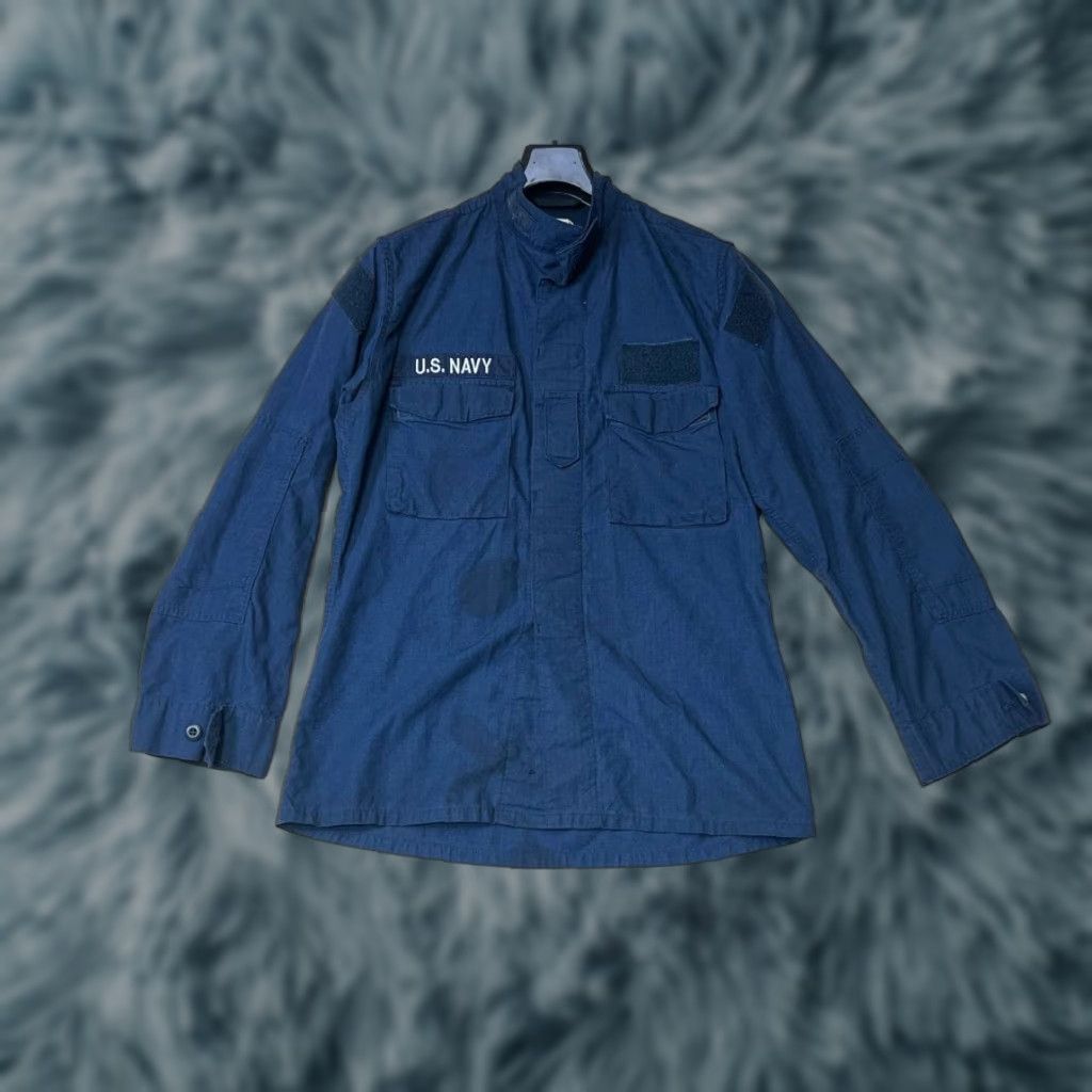 Vintage VINTAGE US Navy Jacket Coat Military US Navy Hooded Water Resistant Pockets All Seasons Full Zip Green Blue Regular M Men Size US M / EU 48-50 / 2 - 1 Thumbnail