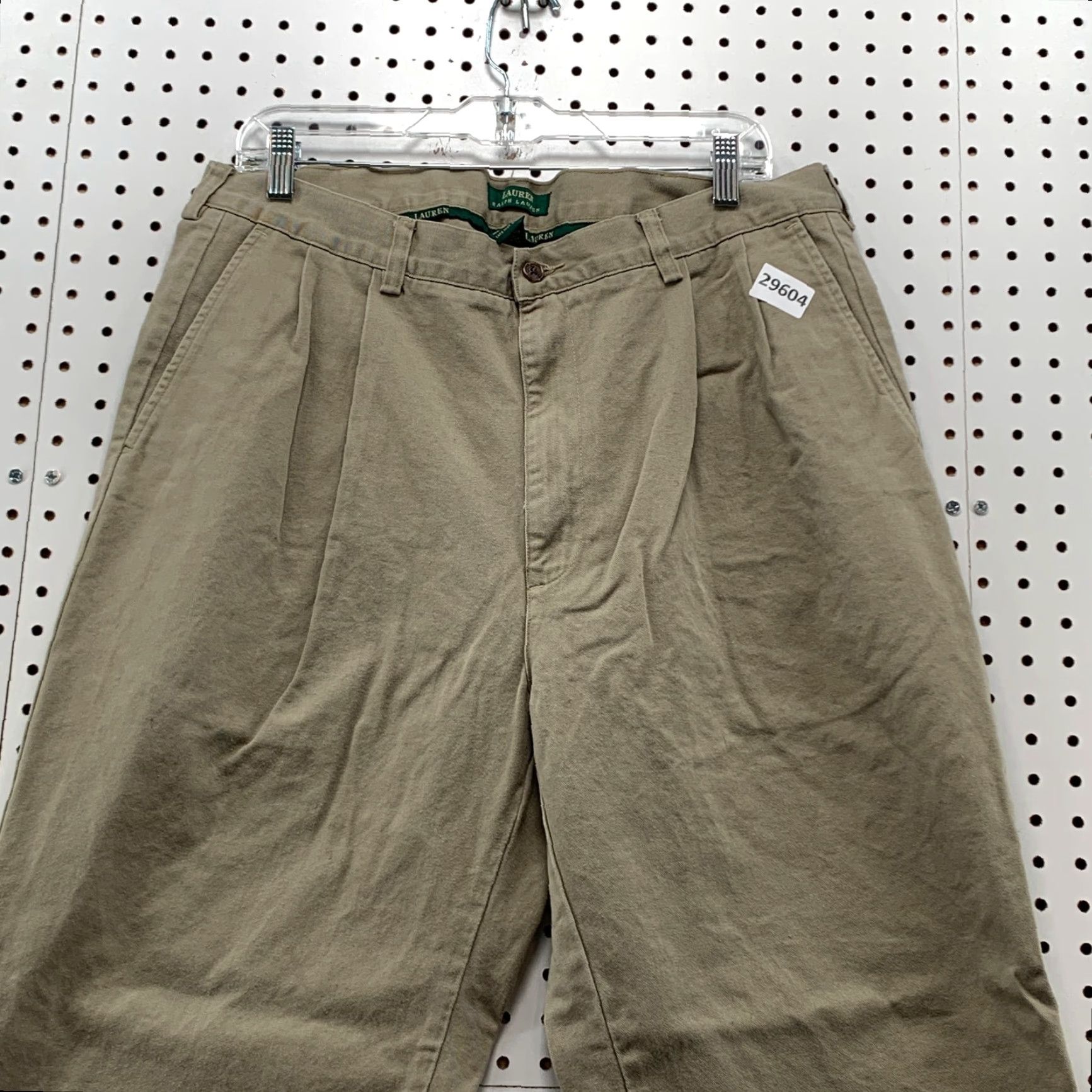 Ralph Lauren VINTAGE Lauren Ralph Lauren Pleated Chino Pants Mens 35x29.5 Beige Casual Size US 35 - 3 Thumbnail