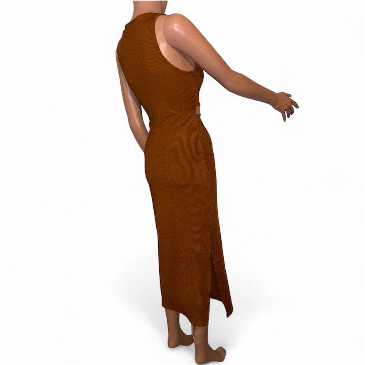The Unbranded Brand Solid Cut-Out Detail Dress Size Large Petite Size XXS / US 00 / IT 34 - 2 Thumbnail