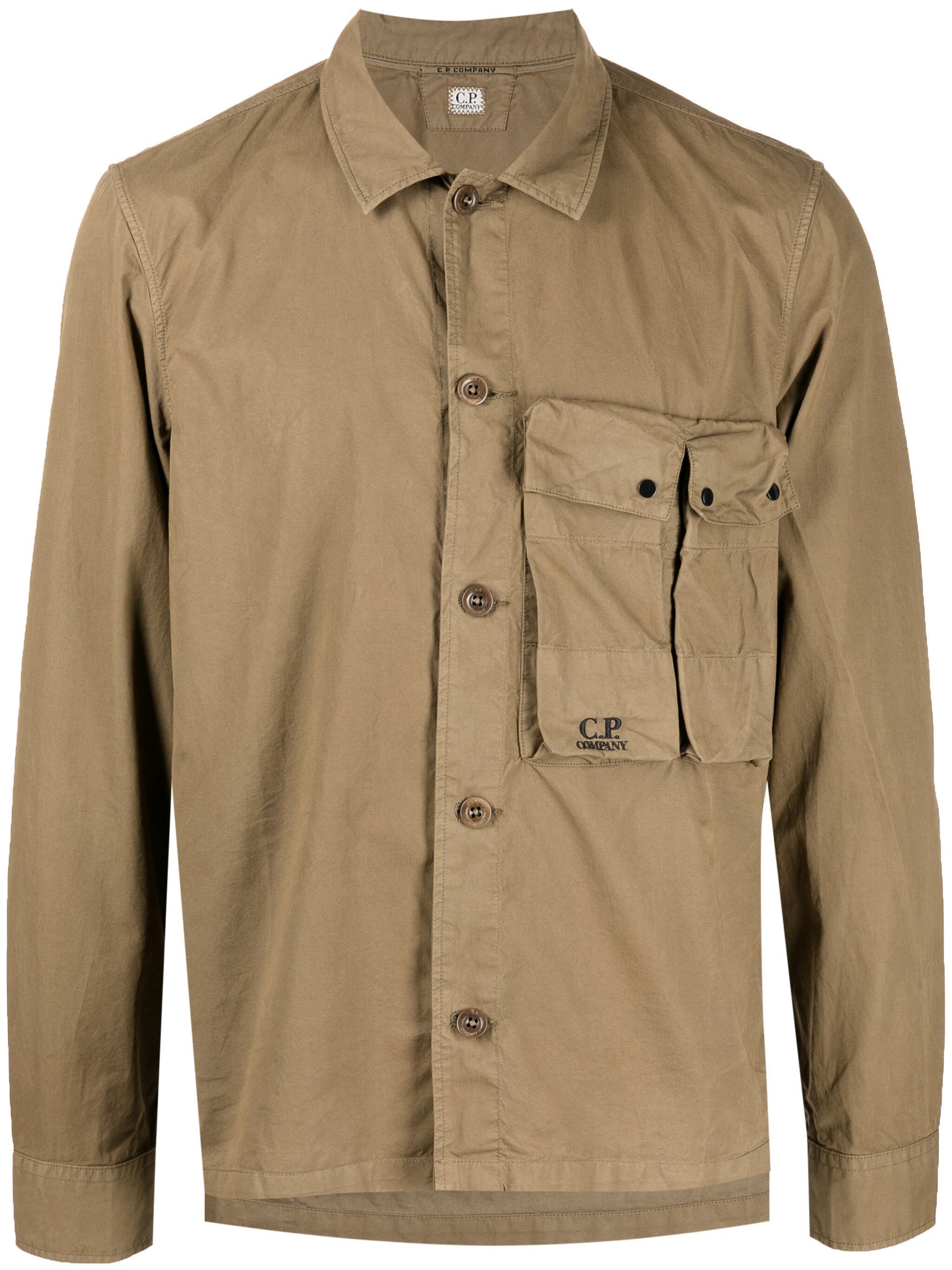 C.P. Company o1y1224 Solid Color Shirt in Khaki Size US XXL / EU 58 / 5 - 1 Thumbnail