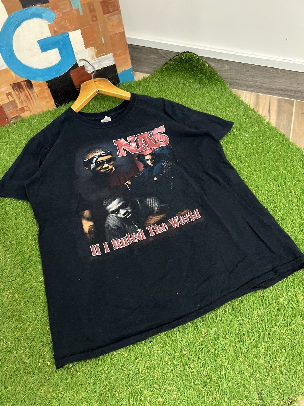 Rap Tees × Vintage Vintage Y2K Nas Gildan T-shirt Size US M / EU 48-50 / 2 - 4 Thumbnail