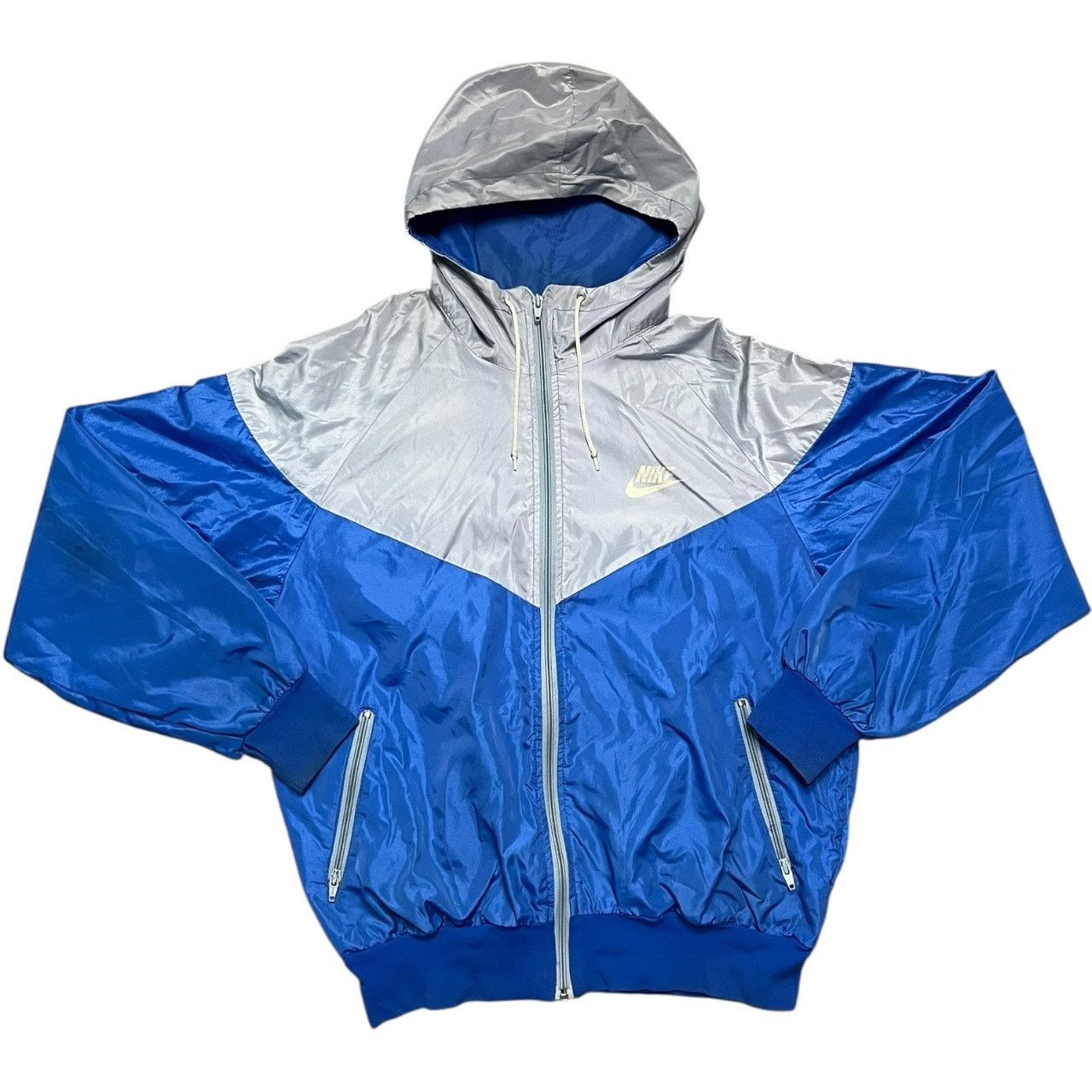 Nike Vintage 80's Swoosh Blue Silver Windbreaker Jacket