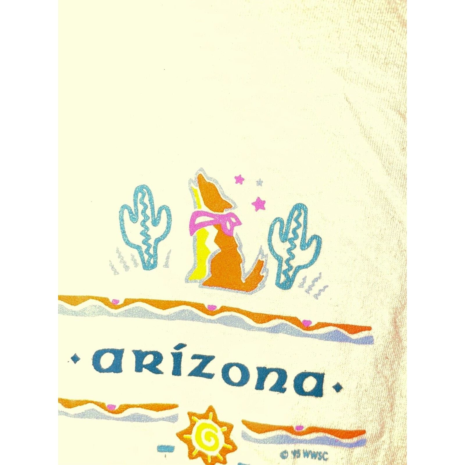Vintage Vintage Arizona Yellow Shirt Coyote Desert Yellow Tee 90s L Size US L / EU 52-54 / 3 - 3 Thumbnail