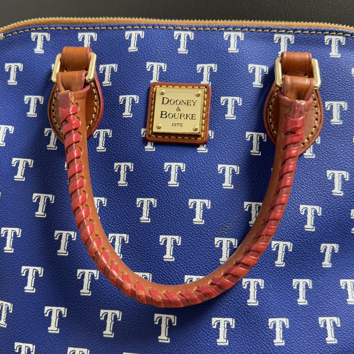 Dooney & Bourke × MLB Texas Rangers Dooney & Bourke MLB Domed Zip Satchel Purse Size ONE SIZE - 4 Thumbnail