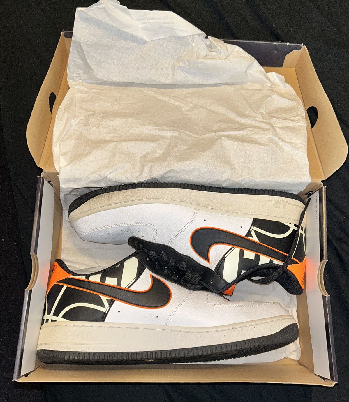 Nike air force 1 '07 lv8 white/black/orange best sale