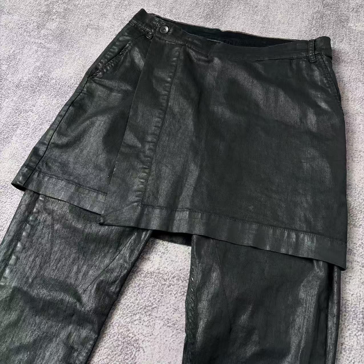 Rick Owens Drkshdw Rick Owens DRKSHDW Waxed Kilted Detroit Denim Jeans *NWTG Size US 34 / EU 50 - 3 Thumbnail