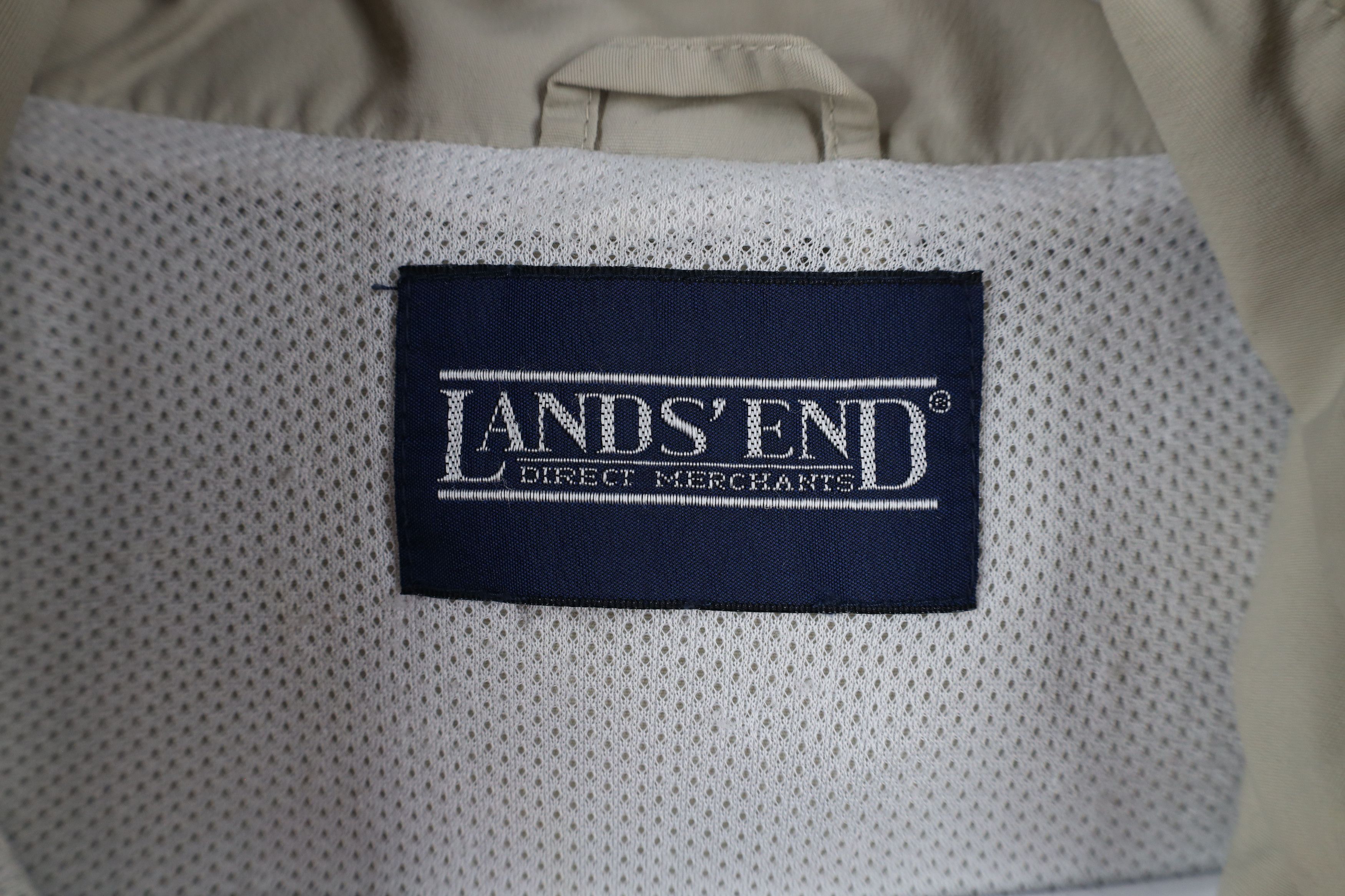 Lands' End × Vintage Vintage 90s Lands End Hooded Windbreaker Jacket Beige Size US XL / EU 56 / 4 - 10 Thumbnail