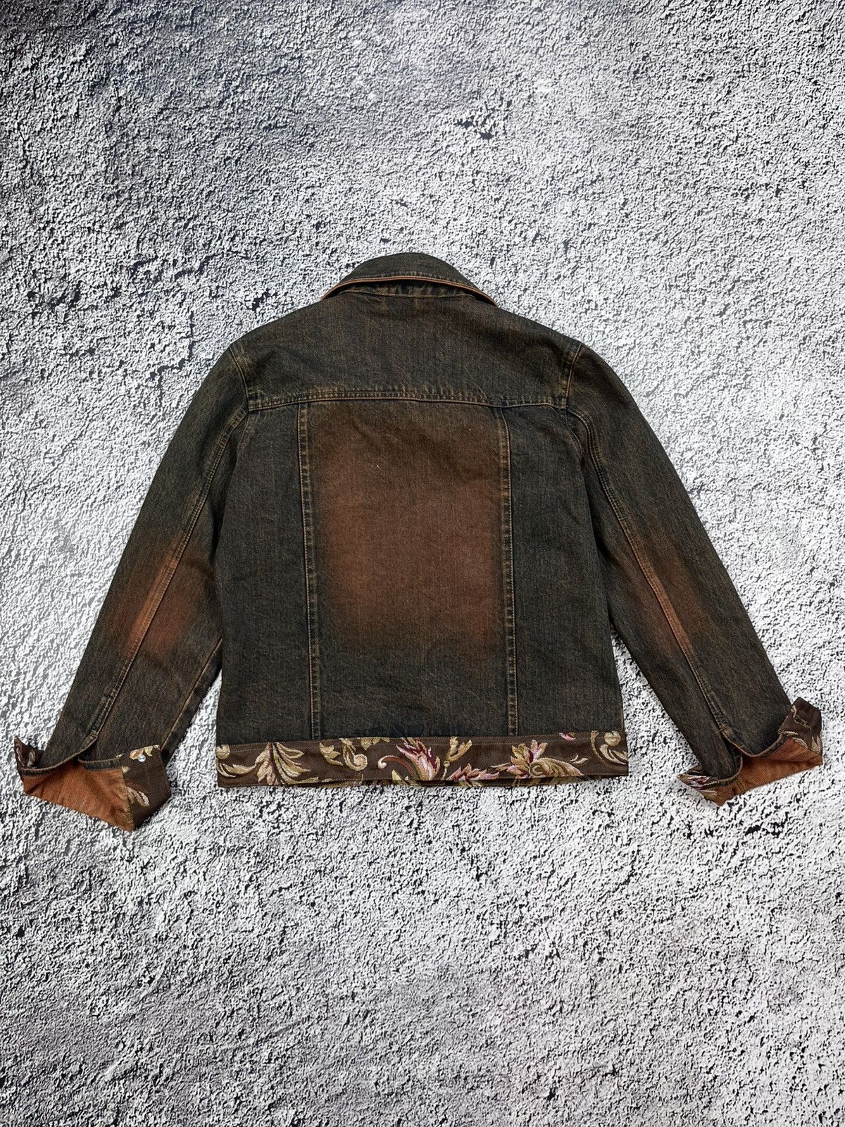 Vintage Vintage Y2K Rust Denim Floral Jacket Botanical Rare Size S Size S / US 4 / IT 40 - 8 Thumbnail
