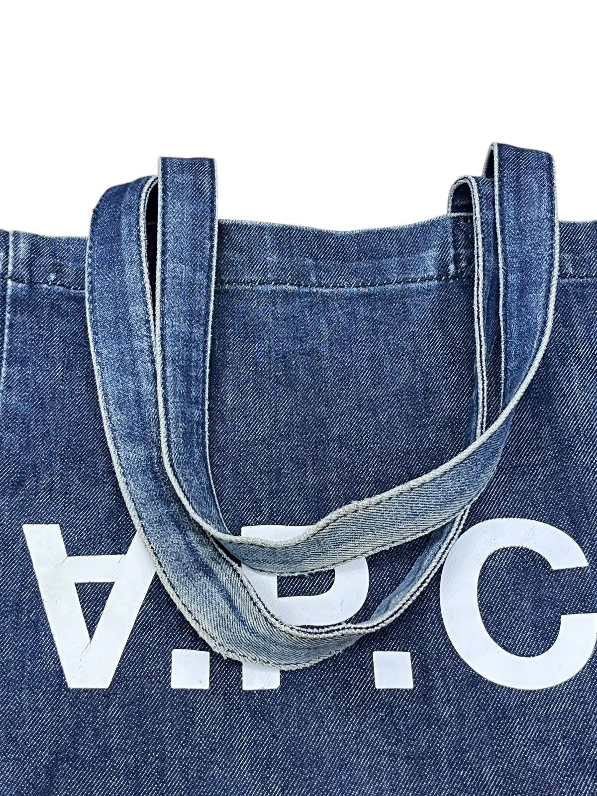 A.P.C. 🔥Vintage A.P.C RUE MADAME PARIS Distressed Denim Tote Bag Size ONE SIZE - 5 Thumbnail