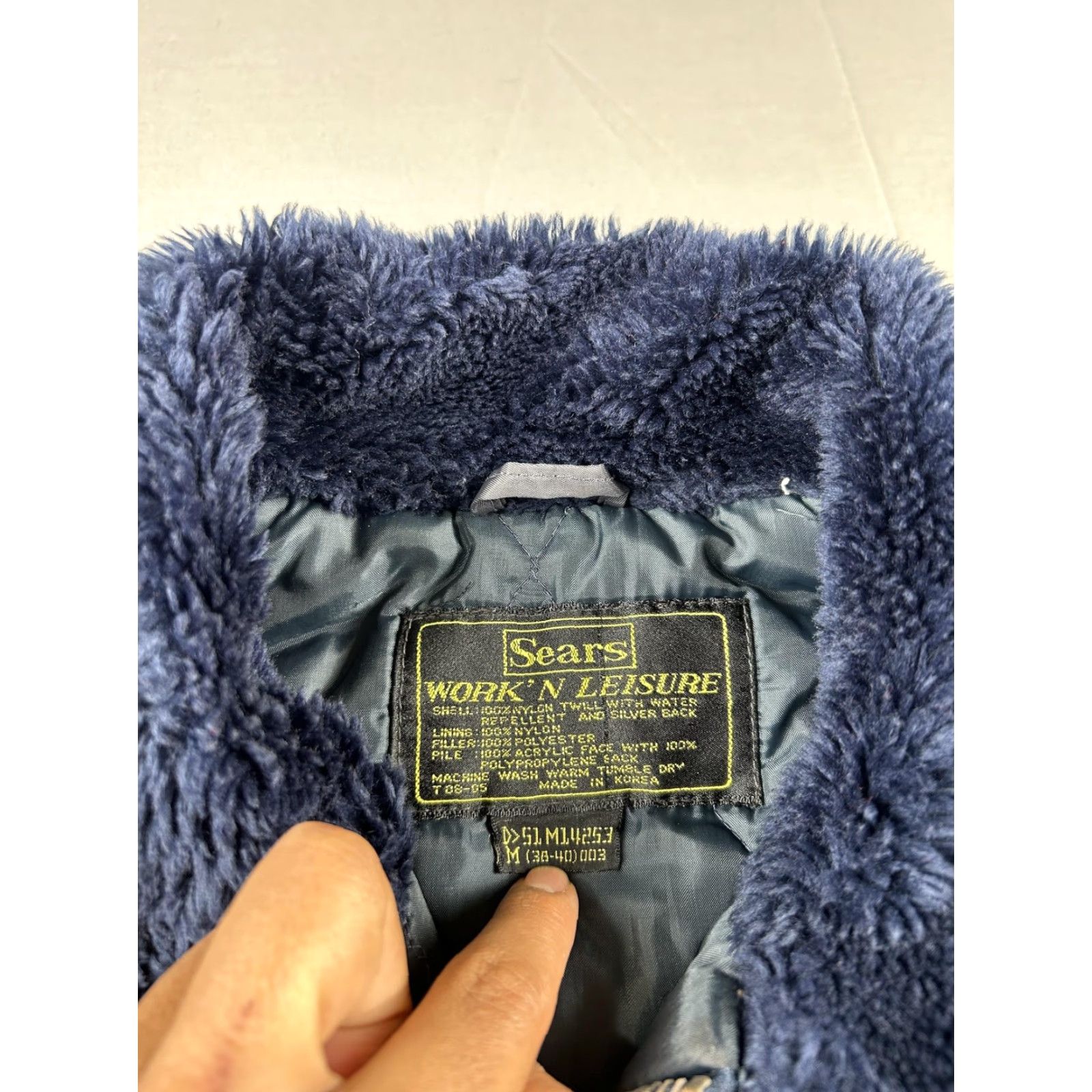 Sears VINTAGE Sears Work 'N Leisure Coat Mens M Blue Nylon Parka Fur Collar 70s Size US M / EU 48-50 / 2 - 3 Thumbnail