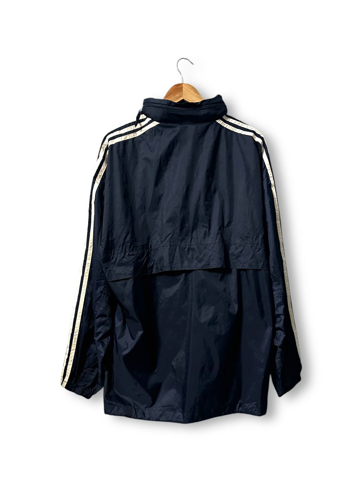 Adidas 90s Adidas Nylon Drill Windbreaker Jacket Navy Blue Active Size US M / EU 48-50 / 2 - 2 Thumbnail
