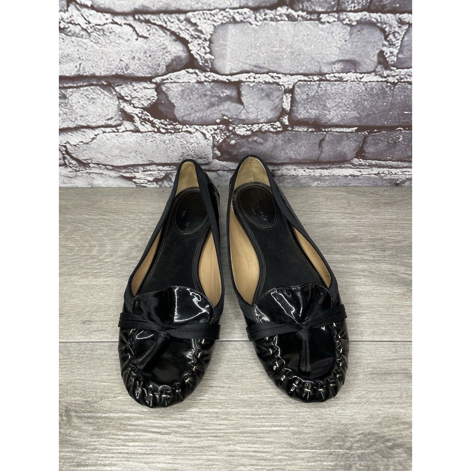 Kate Spade Kate Spade Black Patent Leather Slip On Bow Ballet Flats Sho Size US 6 / IT 36 - 19 Thumbnail