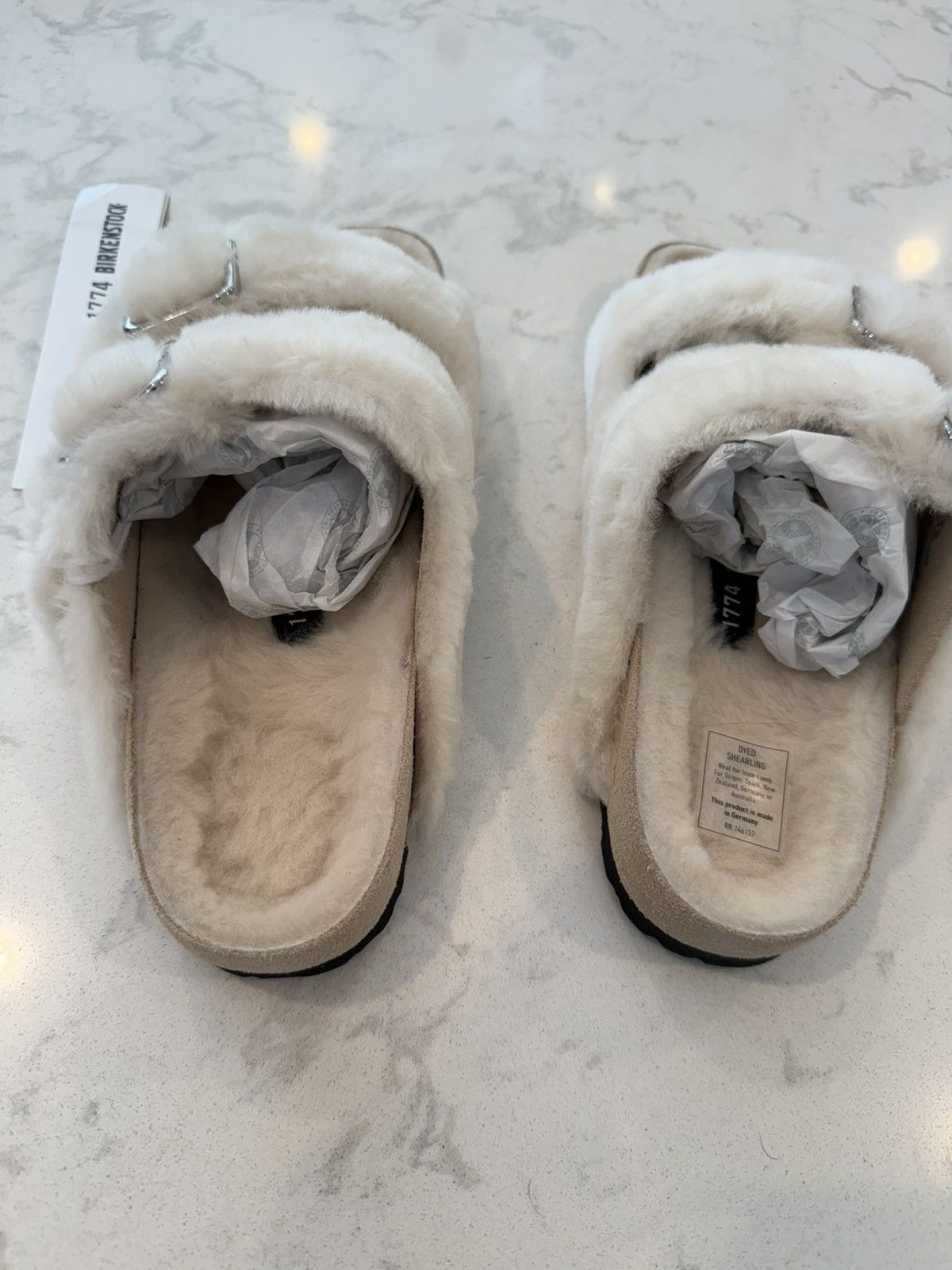 Birkenstock Birkenstock 1774 Arizona Shearling Sandals Size US 8 / IT 38 - 4 Thumbnail