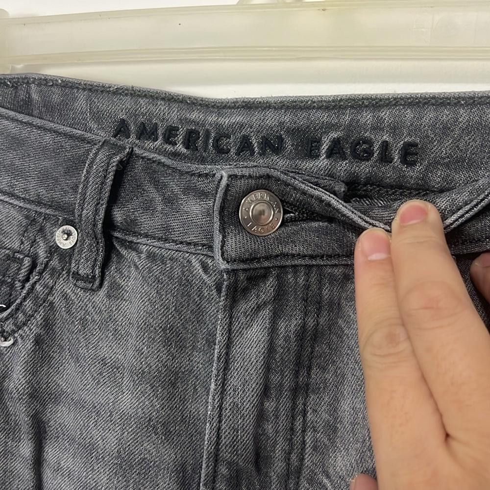American Eagle Outfitters American Eagle Distressed Gray Jeans Size 27" / US 4 / IT 40 - 2 Thumbnail