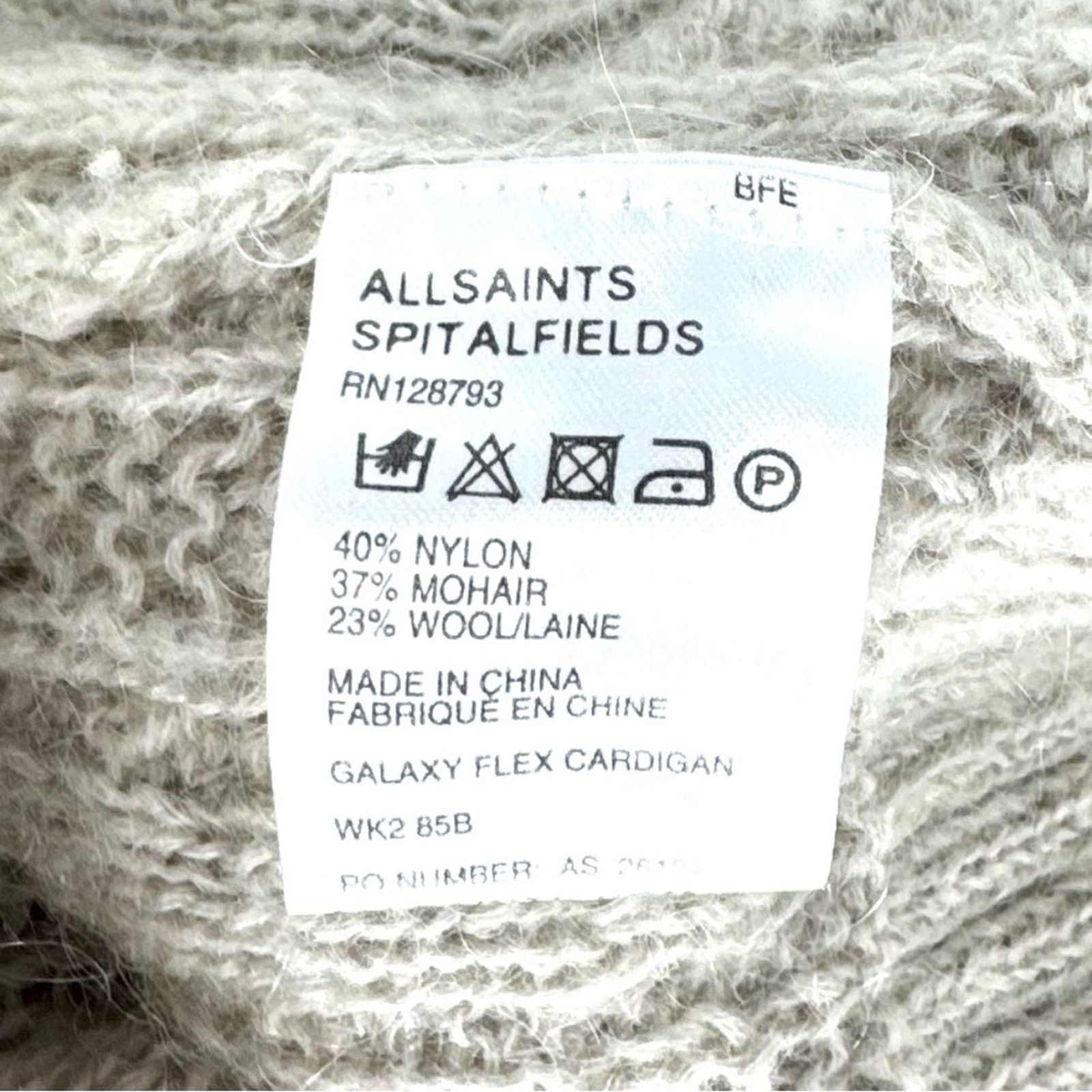 Allsaints All Saints Galaxy Flex Mohair Wool Open Cardigan Cream 8 Size M / US 6-8 / IT 42-44 - 6 Thumbnail