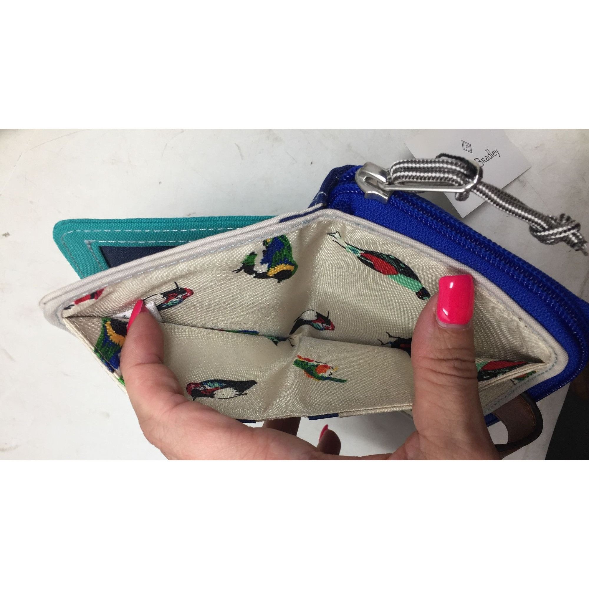 Vera Bradley Women's Vera Bradley Cool Lagoon RFID Pocket Wallet (Faux le Size ONE SIZE - 5 Thumbnail
