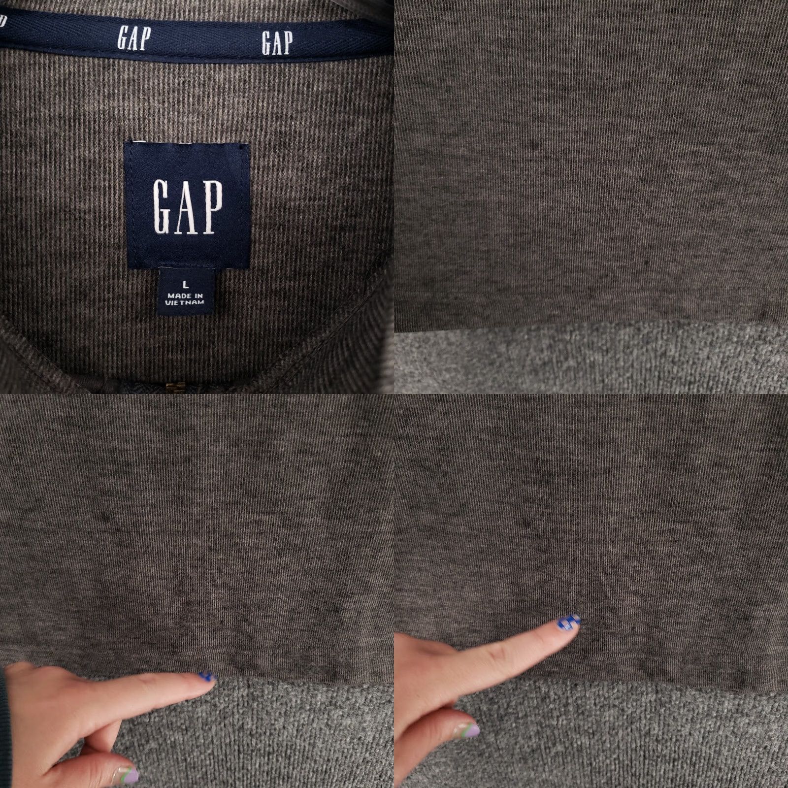 Gap Gap Mens L Large Gray Long Sleeve 1/4 Zip Stretch Mock Neck Pullover Sweater Size US L / EU 52-54 / 3 - 8 Thumbnail