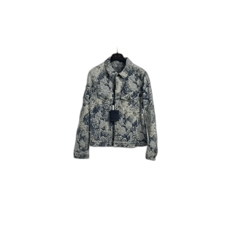 Louis Vuitton Louis Vuitton Blue Floral Print Denim Jacket-yf Size US L / EU 52-54 / 3 - 1 Thumbnail
