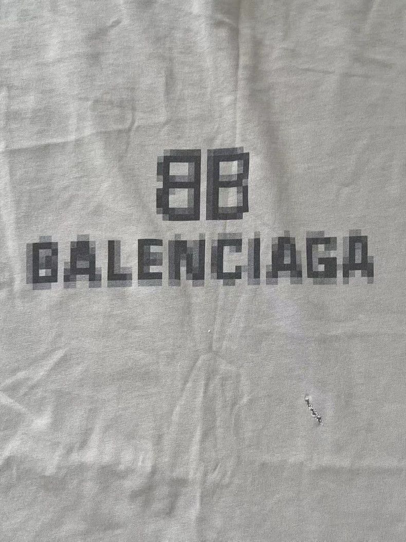 Balenciaga Balenciaga Mosaic Blur Logo BB Letters Loose Ripped Made O Size US XXS / EU 40 - 3 Thumbnail