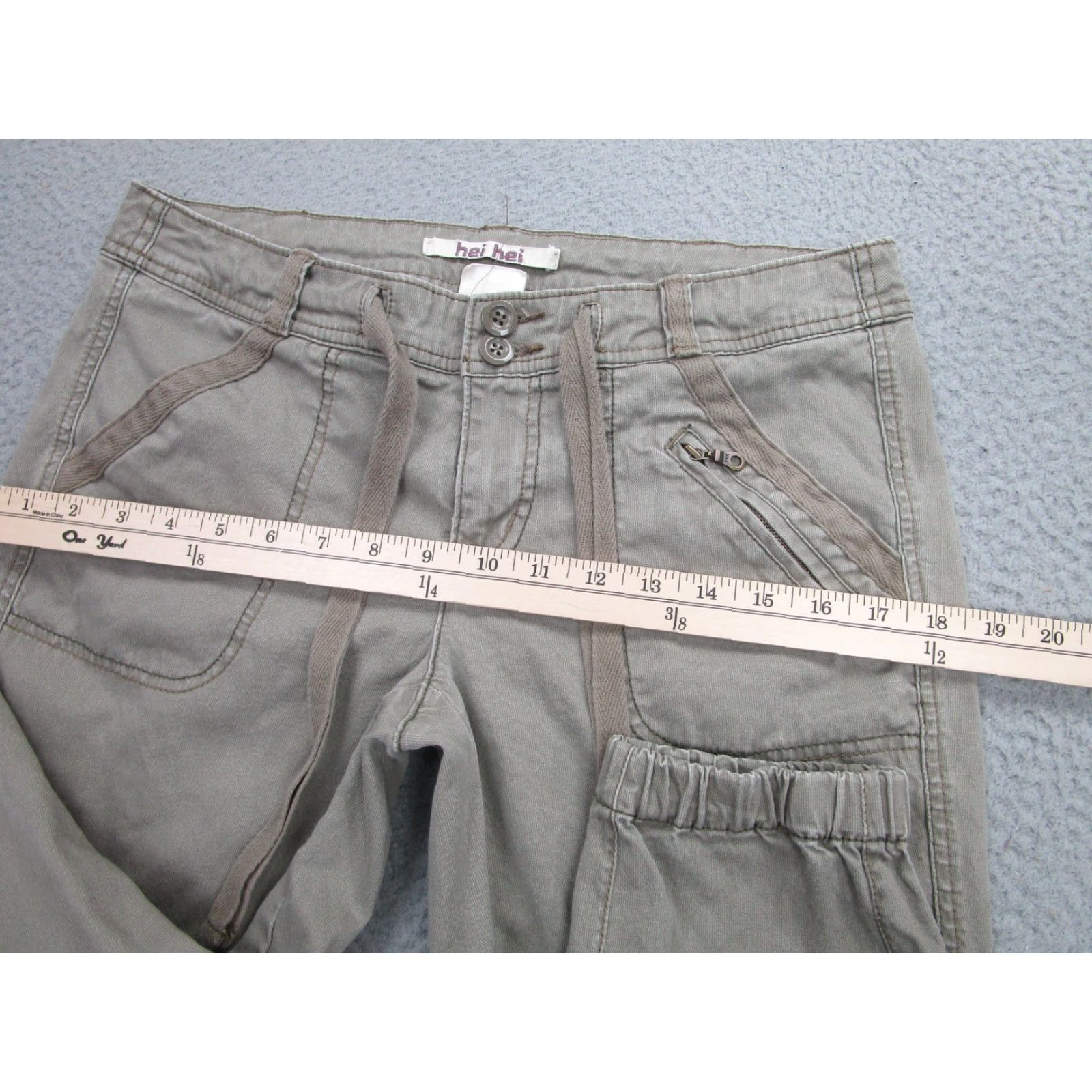 Olive VINTAGE Hei Hei Cargo Jogger Pants Womens 6 Olive Green Tapered Cuffed Casual Size 28" / US 6 / IT 42 - 5 Thumbnail