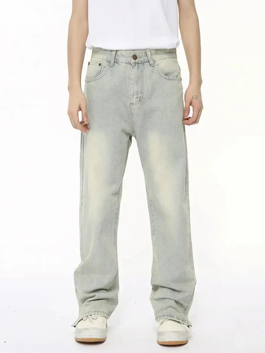 Japanese Brand Retro loose zipper straight leg jeans Size US 32 / EU 48 - 3 Thumbnail
