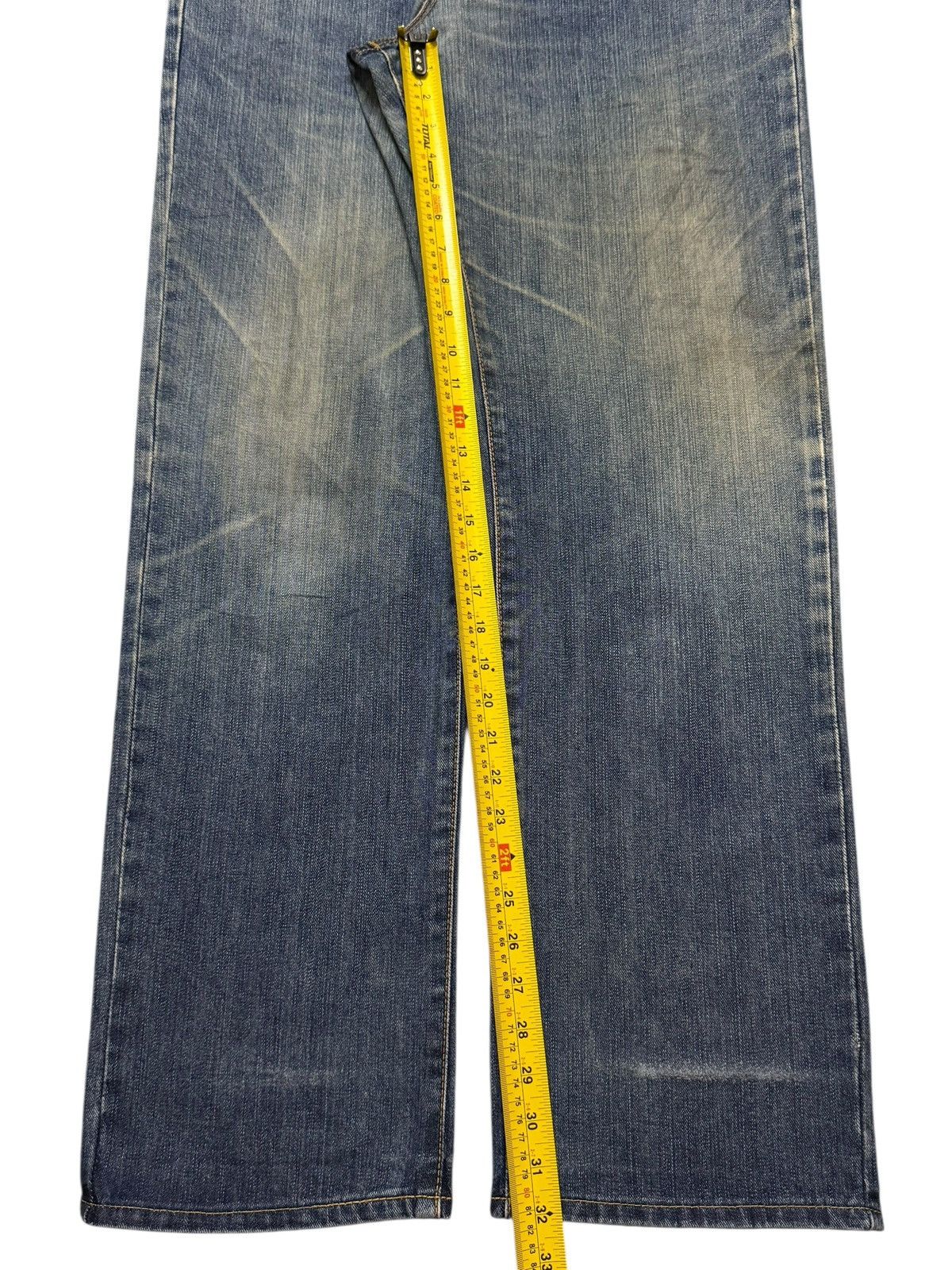 Edwin Vintage 90s Japan Edwin 404 Blue Faded Mud Wash Straight Leg Size US 36 / EU 52 - 11 Thumbnail