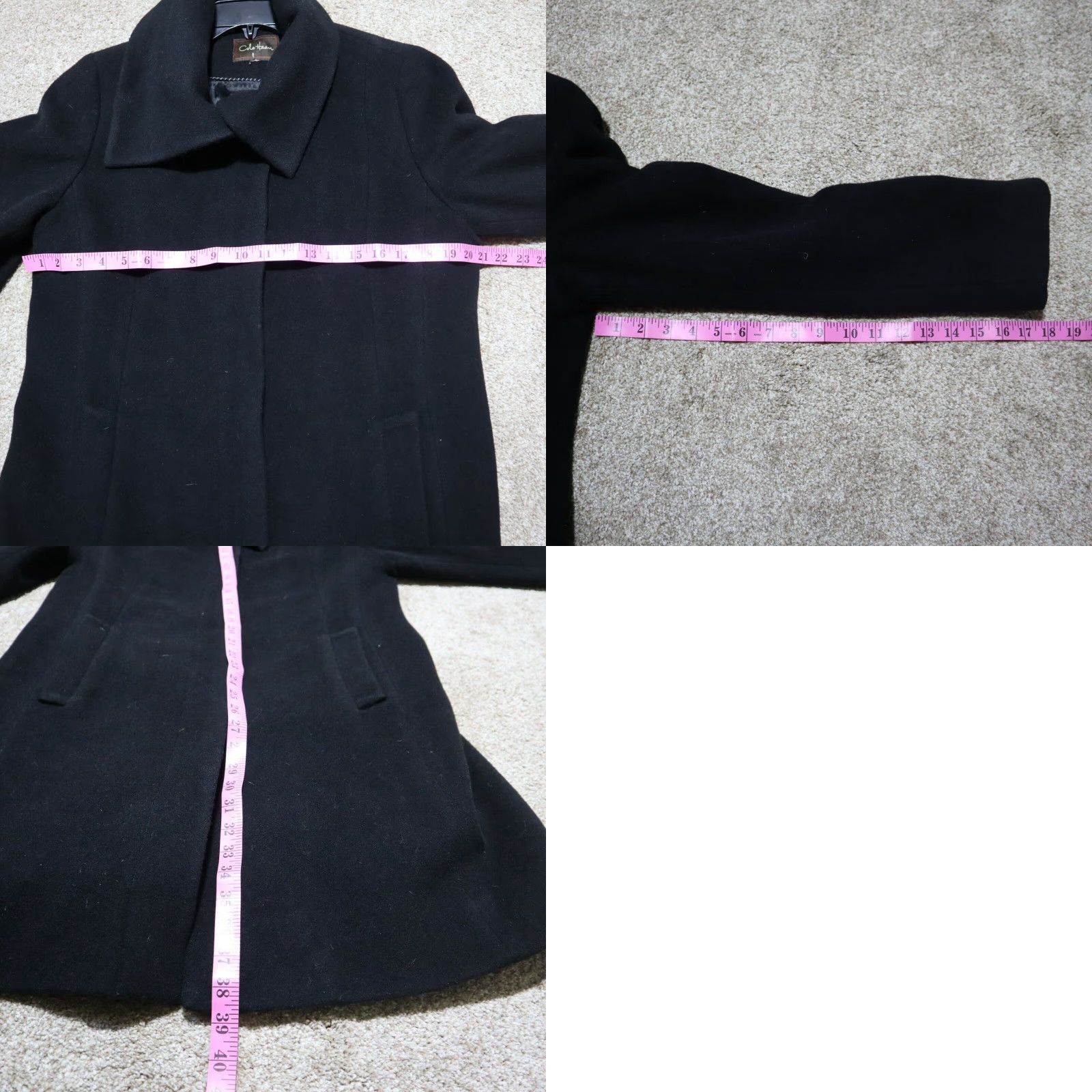 Cole Haan VINTAGE Cole Haan Wool Cashmere Long Pea Coat Jacket Black Women's Size 8 Size M / US 6-8 / IT 42-44 - 8 Thumbnail