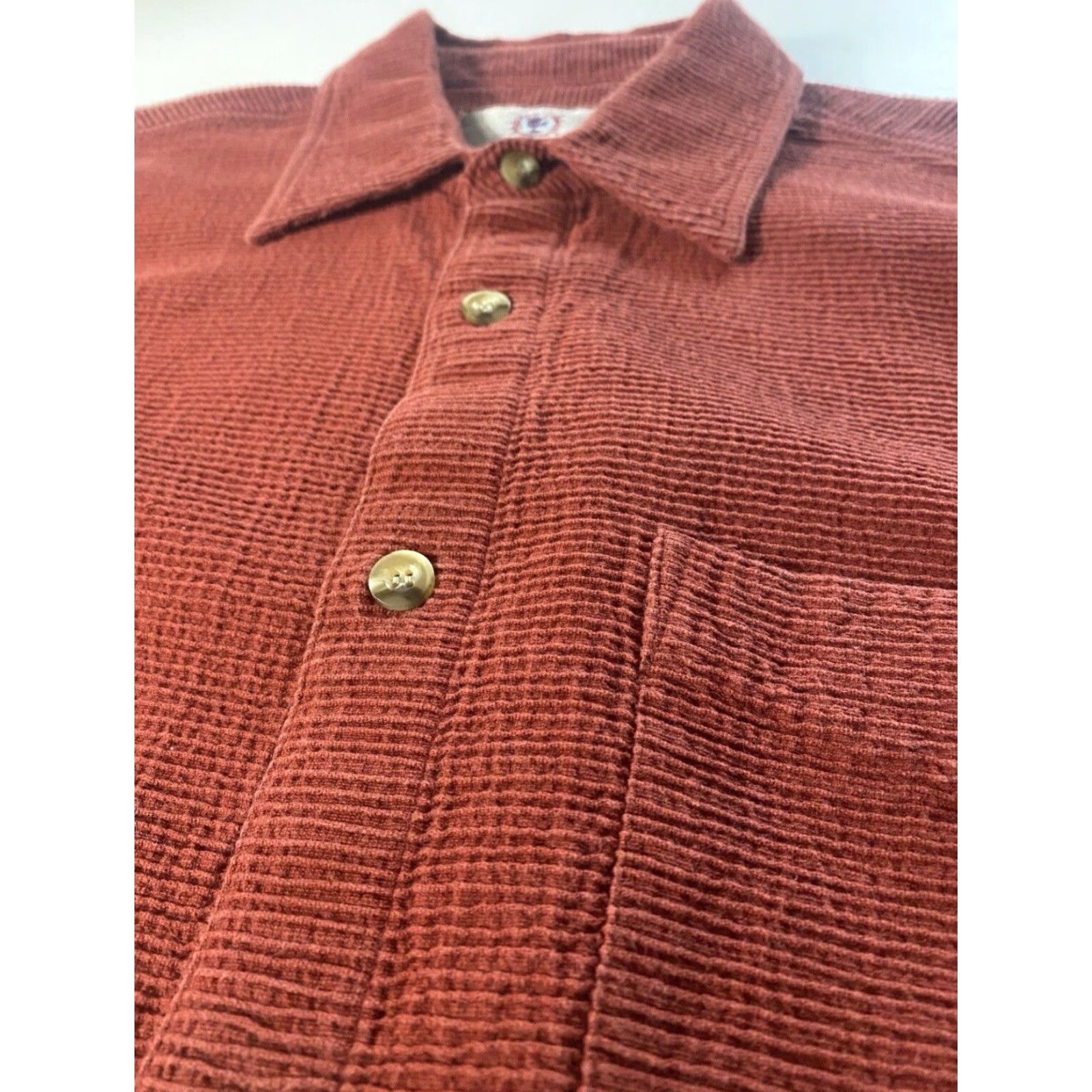 The Territory Ahead VINTAGE The Territory Ahead Button-Up Ribbed Cotton Shirt Men’s Brick Red Sz L Size US L / EU 52-54 / 3 - 5 Thumbnail
