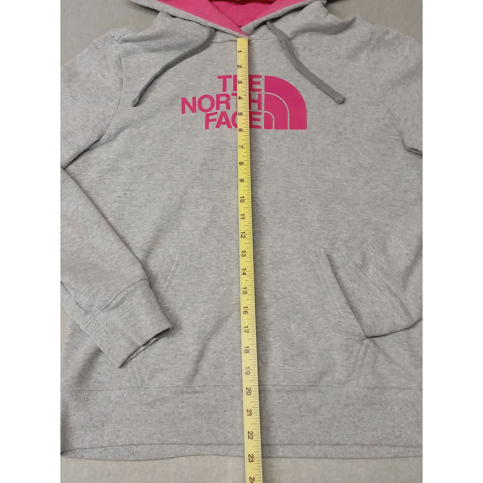 The North Face North Face (Large) Gray Pink Pullover Hoodie Sweatshirt Size L / US 10 / IT 46 - 2 Thumbnail