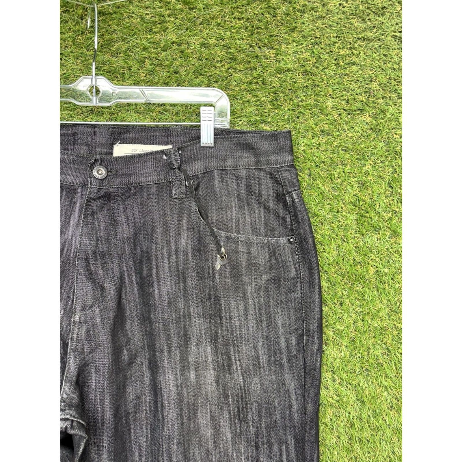 Denime Six Lincoln Jeans Mens 42x32 Dark Wash Denim Black Straight Fit Regular 5-Pocket Jeans Mens Black 42x32 Size US 42 / EU 58 - 2 Thumbnail
