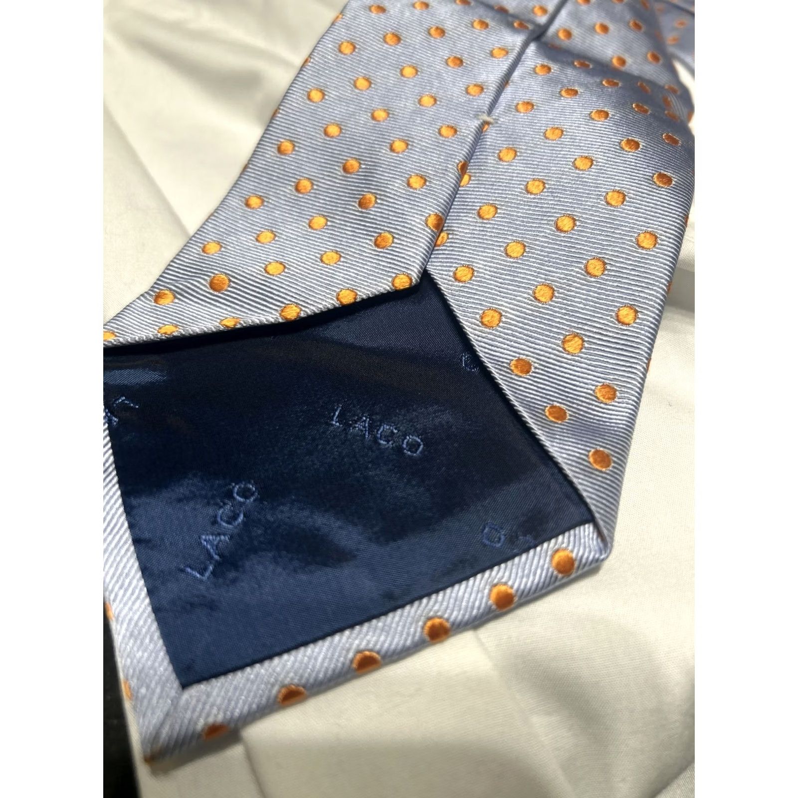 Vintage Loren Frey Silk Tie Blue Men Size ONE SIZE - 4 Thumbnail