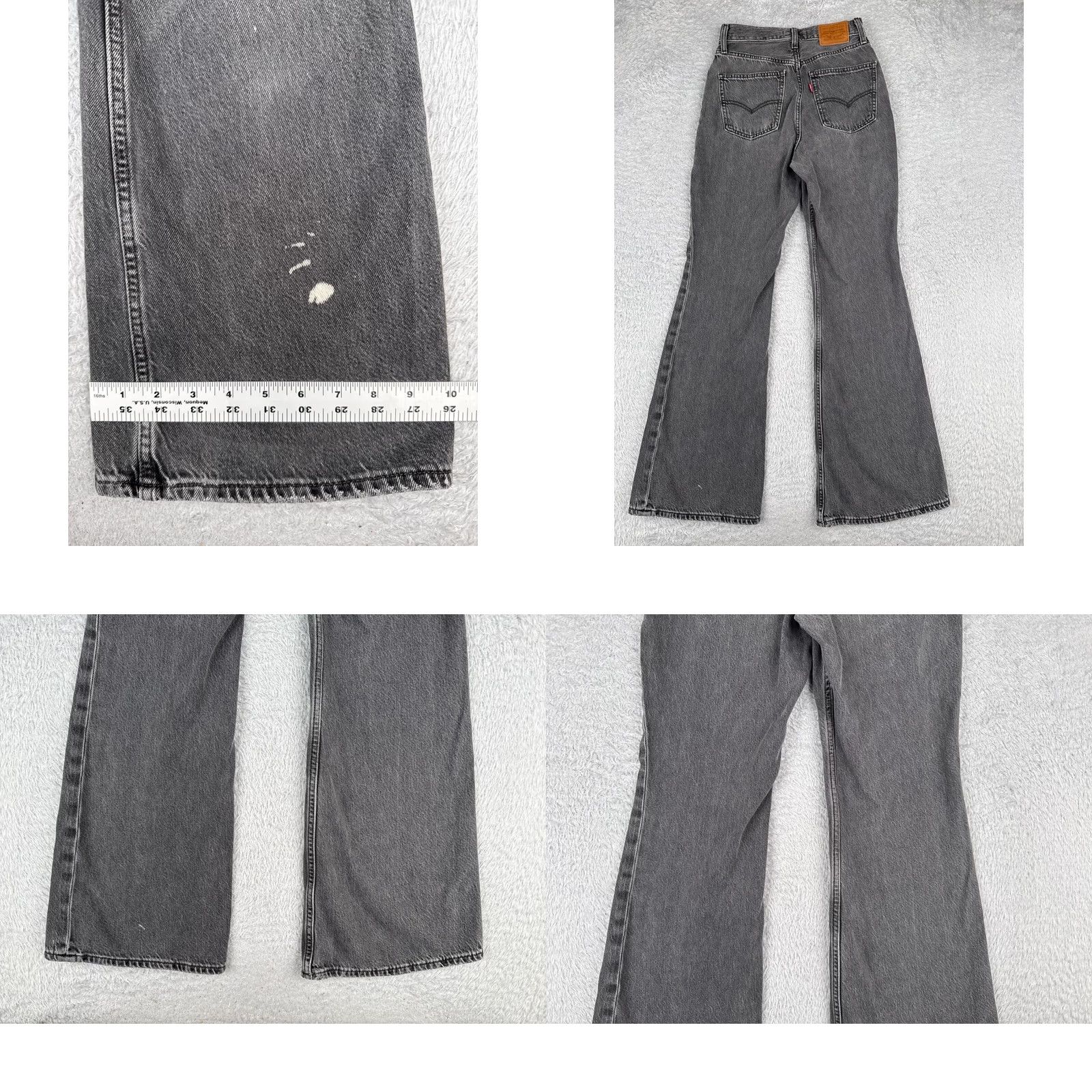 Levi's Levi's Jeans Womens 24 Black Denim Premium 70s High Flare Distressed 24x29 Jeans Size 42" / US 20 - 10 Thumbnail