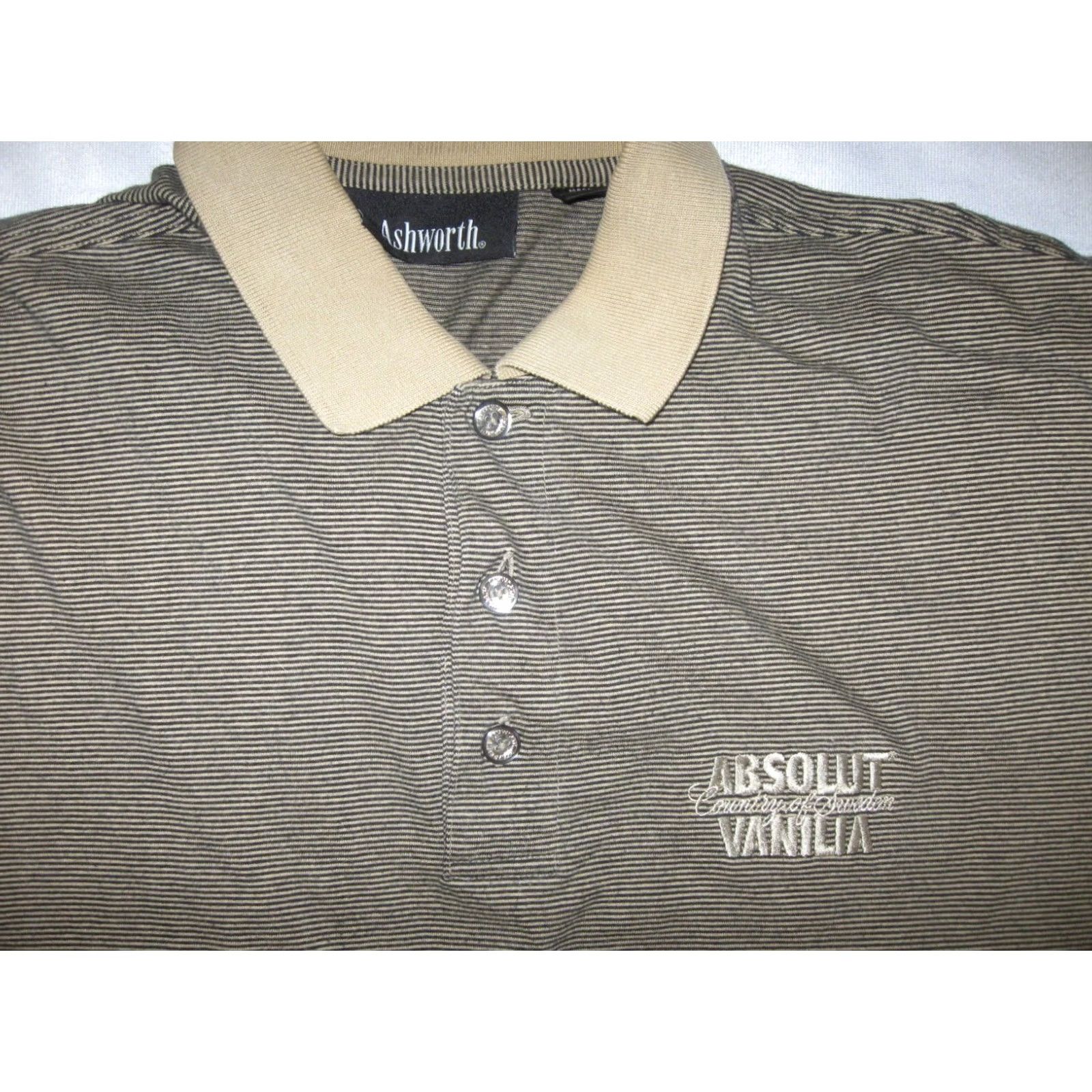 Vintage Ashworth ABSOLUT VANILIA Polo Shirt Men's Medium SWEDEN SWEDISH LIQUOR Vodka Size US M / EU 48-50 / 2 - 4 Thumbnail