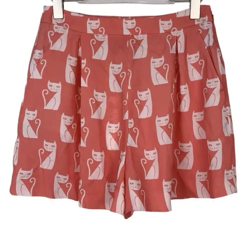 Miu Miu Miu Miu Pink Cat Print Women's Shorts 0089 Size 23" - 1 Thumbnail