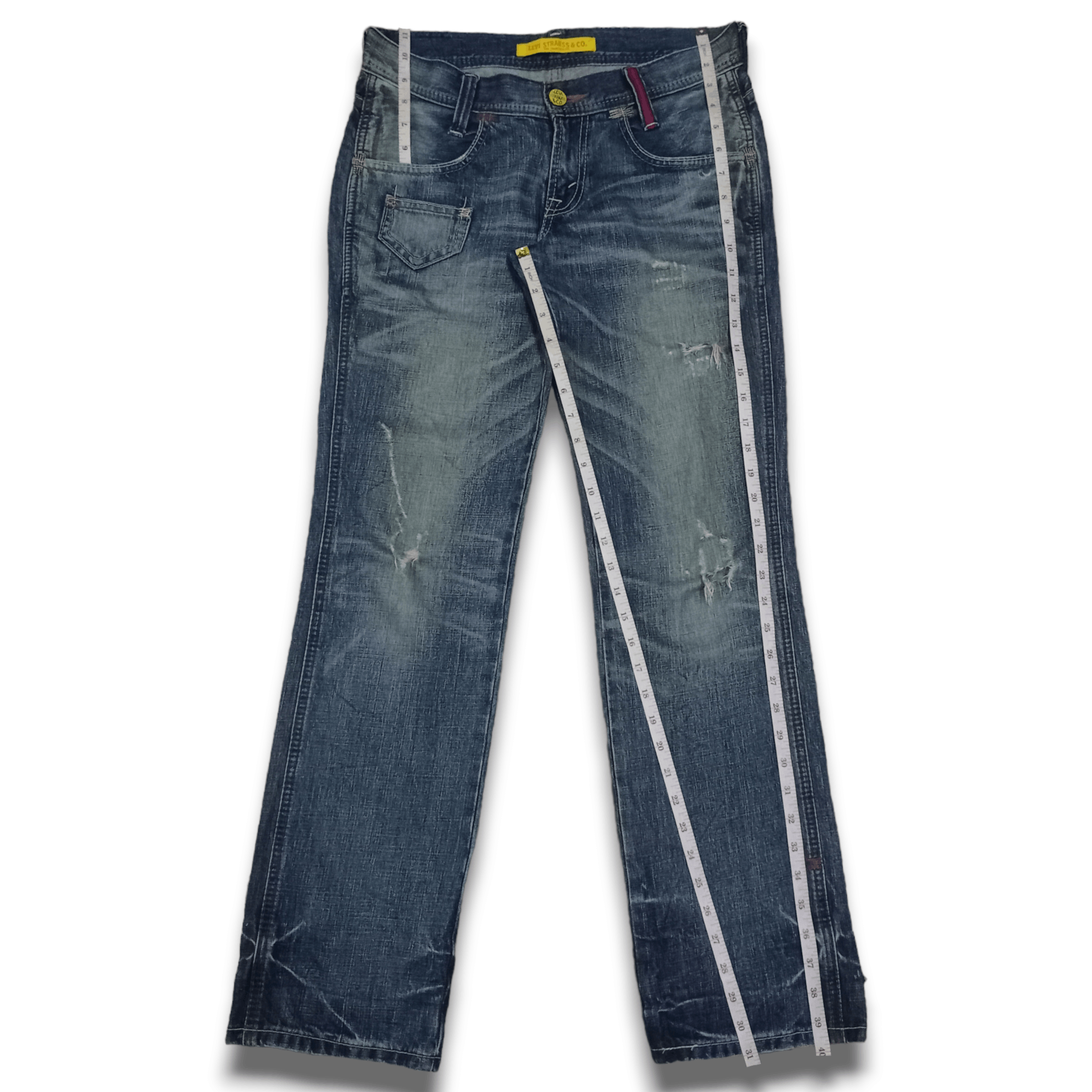 Levi's × Levi's Vintage Clothing Vintage Levis Avant Garde Style Ripped Loose Jeans 31x31 Size US 31 - 11 Thumbnail
