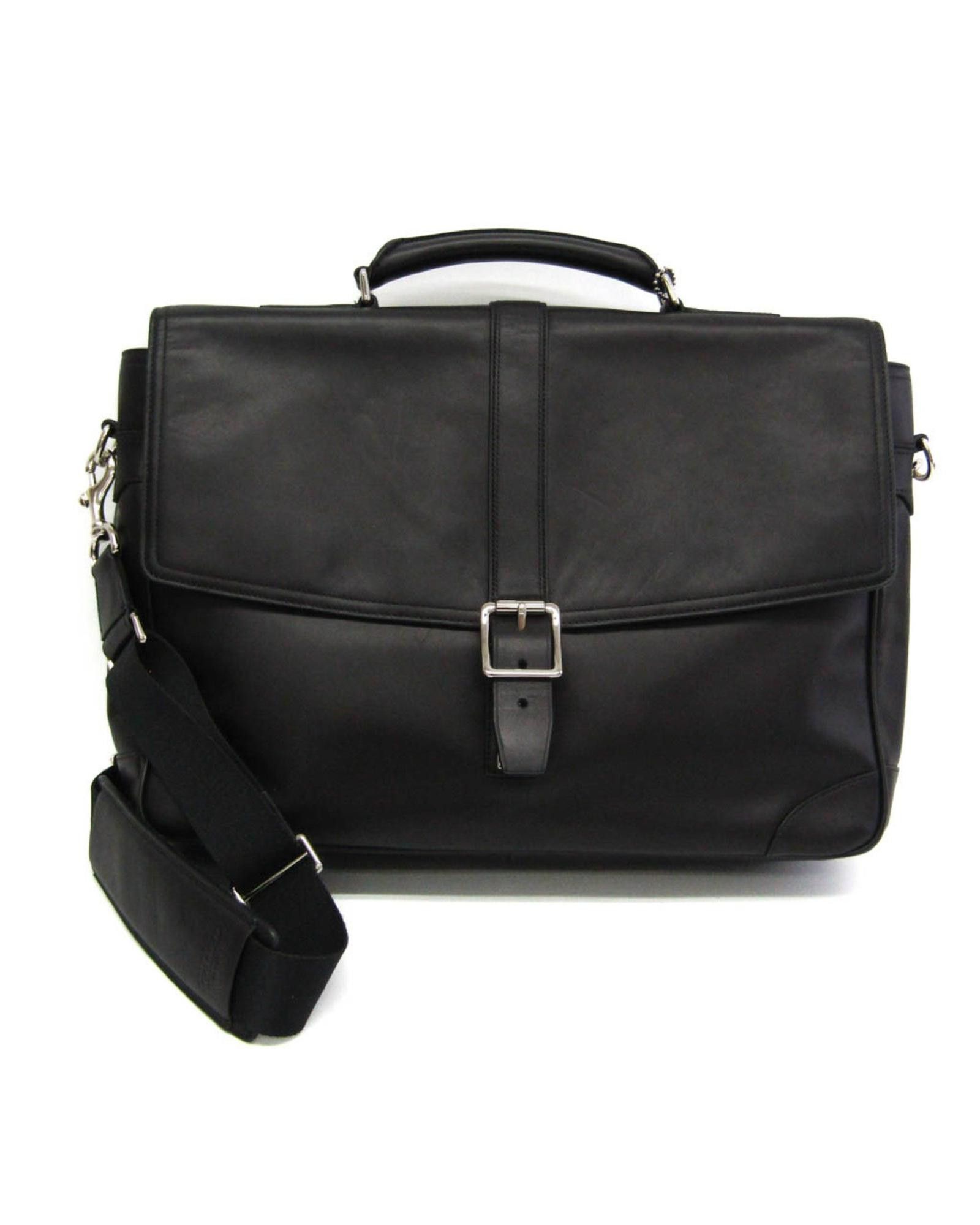 image of Coach Black Leather Briefcase For Men