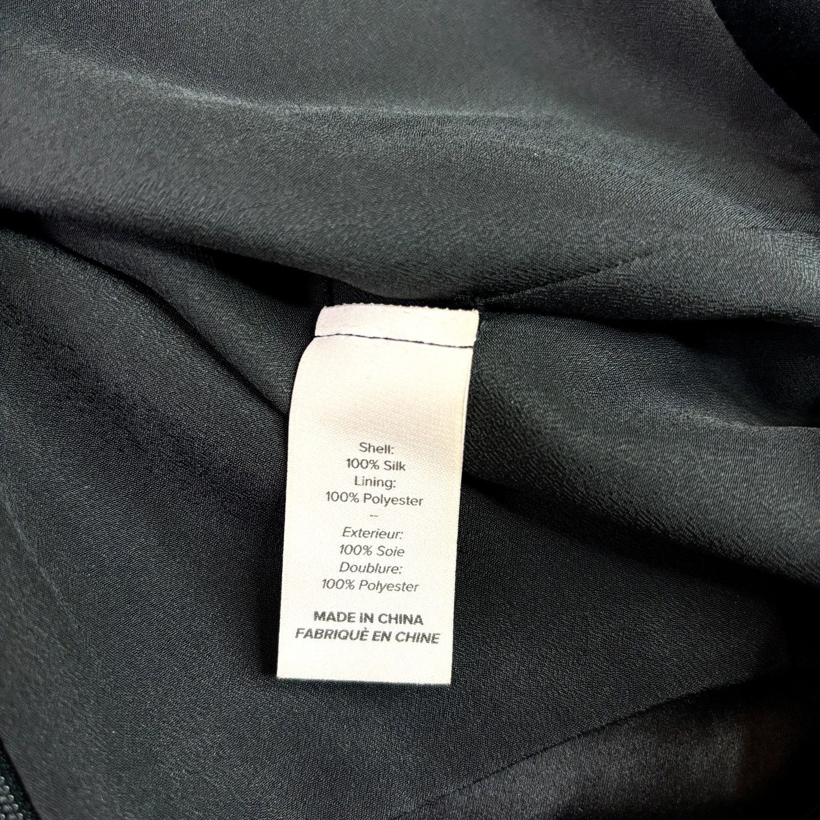Other Cinq à Sept Women's 100% Silk Black Satin Ruffle Hem Evening Size 30" / US 8 / IT 44 - 6 Thumbnail