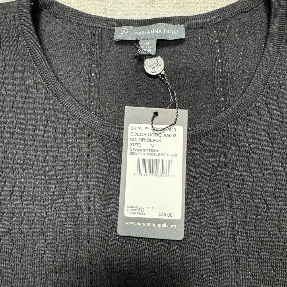 Adrianna Papell NWT New $89 Adrianna Papell Pointelle Knit Short Chiffon Sl Size M / US 6-8 / IT 42-44 - 8 Thumbnail