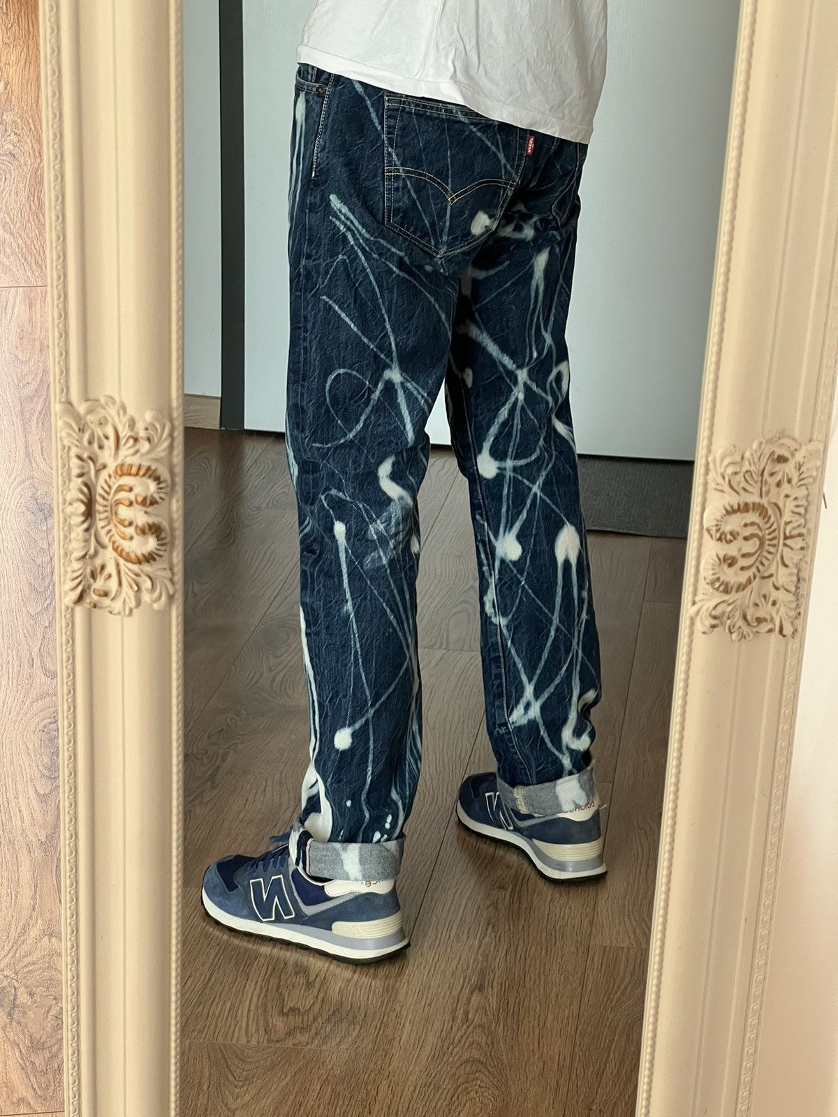 Levi's 🔥Levis selvedge denim full printed vintage pattern Size US 30 / EU 46 - 3 Thumbnail