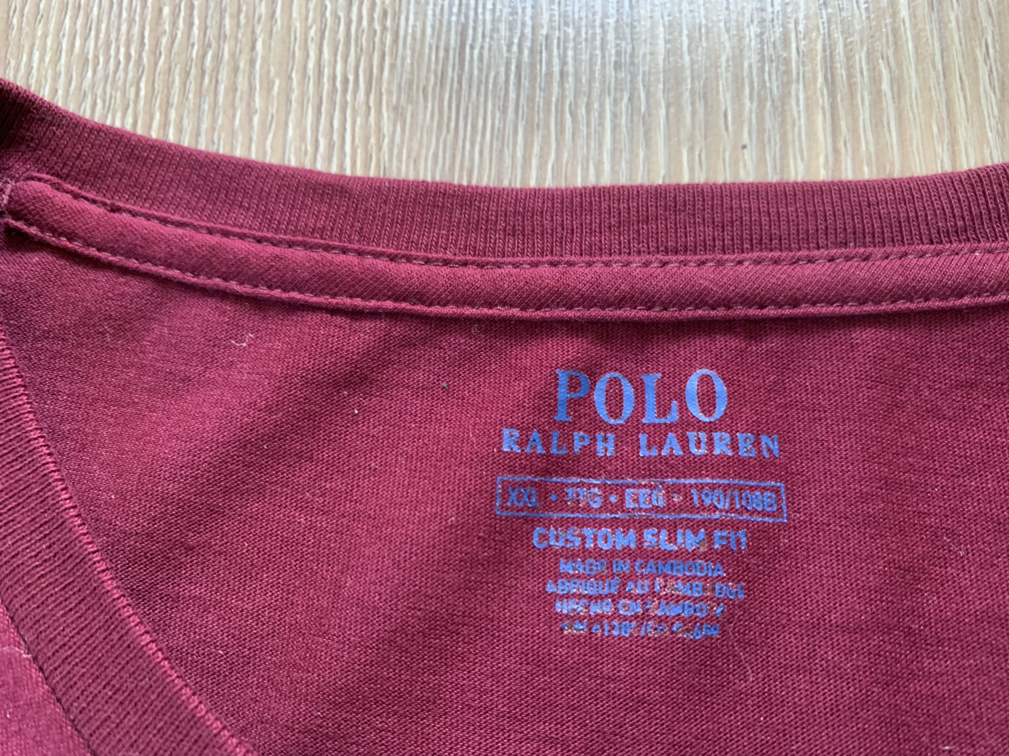 Polo Ralph Lauren Polo Ralph Lauren Burgundy Basic Cotton T-Shirt Size US XXL / EU 58 / 5 - 6 Thumbnail