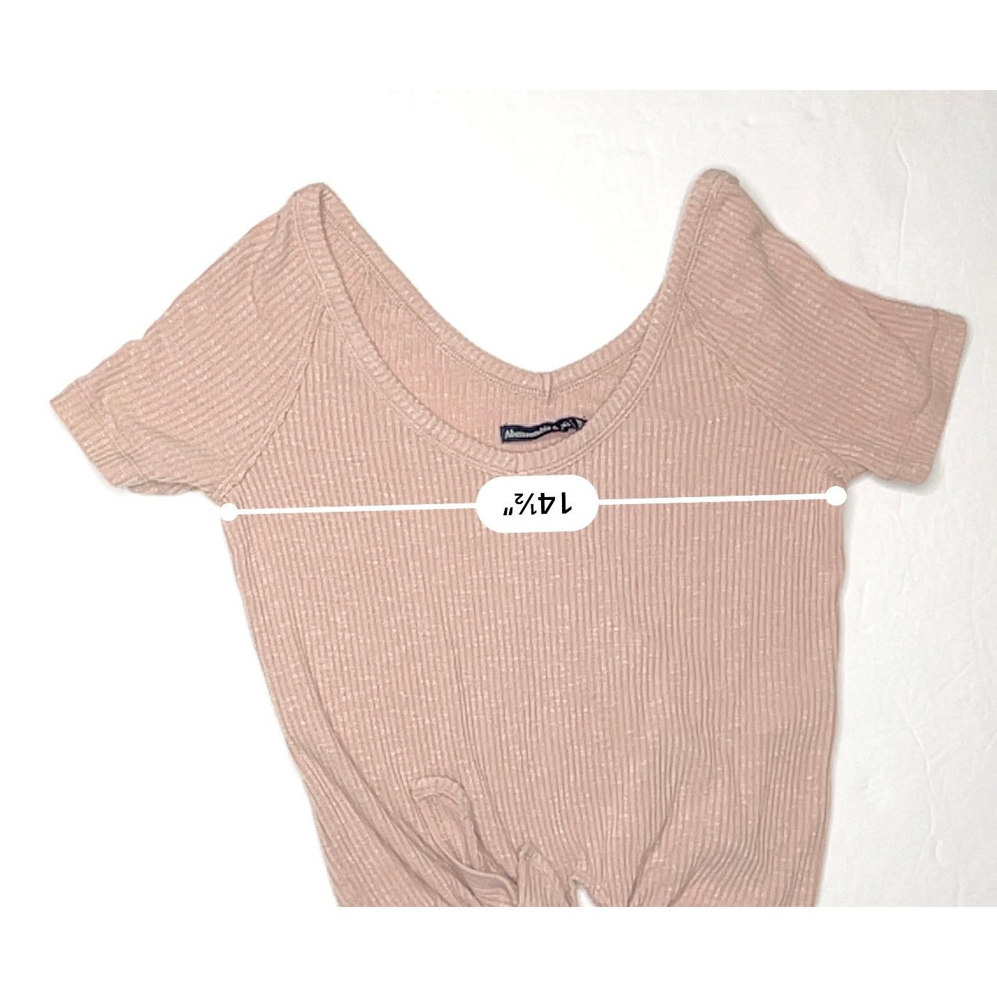 Abercrombie & Fitch Abercrombie & Fitch Deep V Tie Knot Front Ribbed Knit Top XS Size XS / US 0-2 / IT 36-38 - 5 Thumbnail