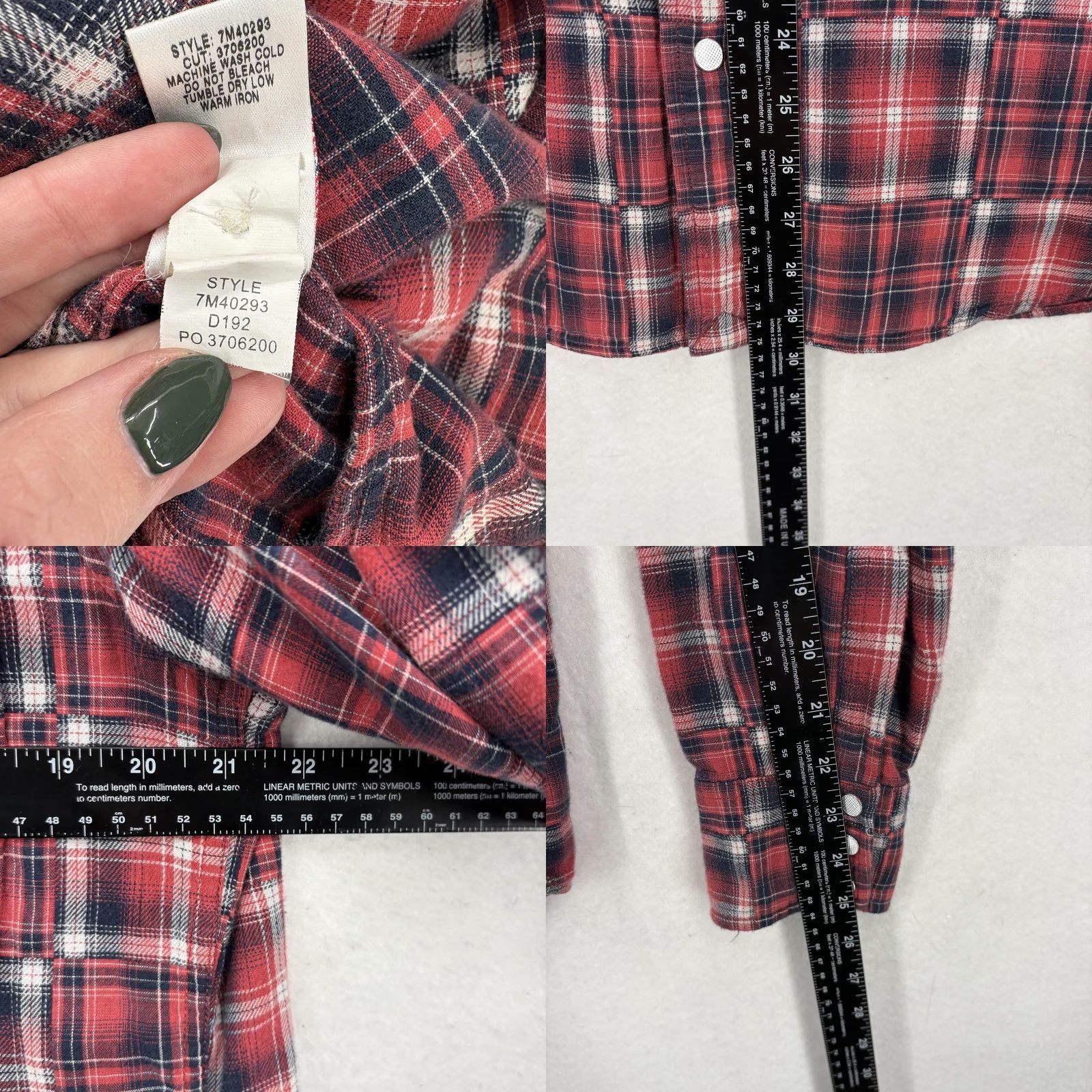 Lucky Brand Lucky Brand Shirt Mens M Red Plaid Western Pearl Snap Button Flannel Rodeo Shirt Size US M / EU 48-50 / 2 - 8 Thumbnail