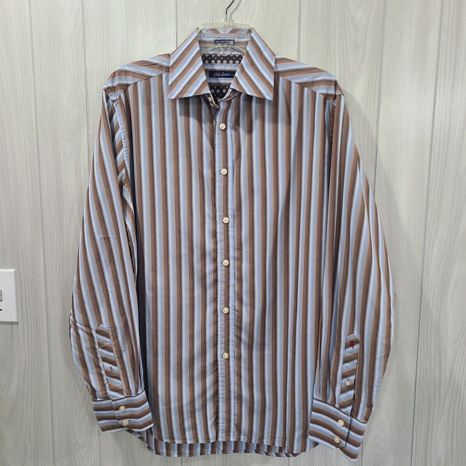 Robert Graham Robert Graham Striped Men's Dress Button Down Shirt Size L Size US L / EU 52-54 / 3 - 1 Thumbnail