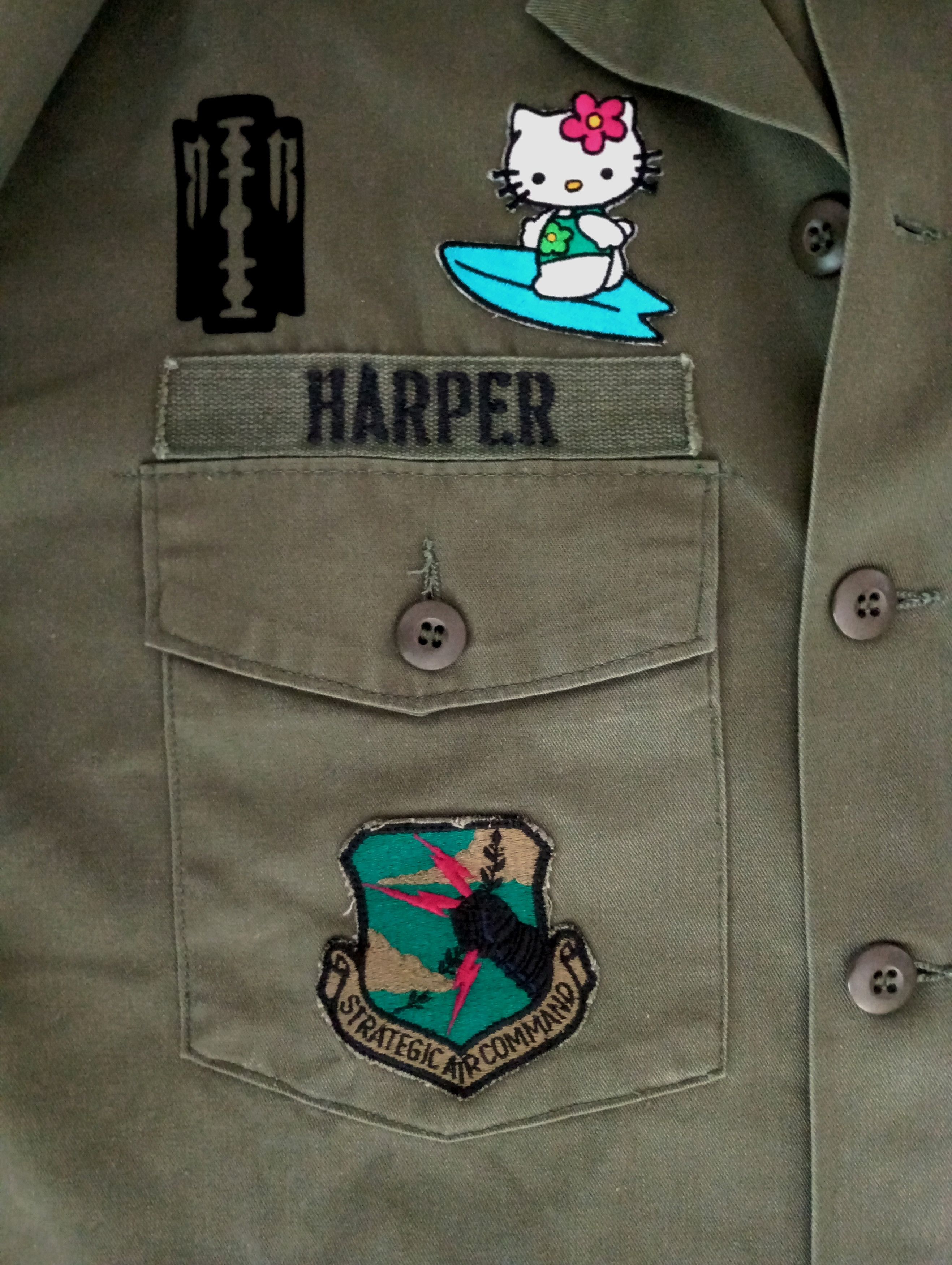Vintage Vintage Military Harper US Air Force Button ups Shirt Size US L / EU 52-54 / 3 - 4 Thumbnail