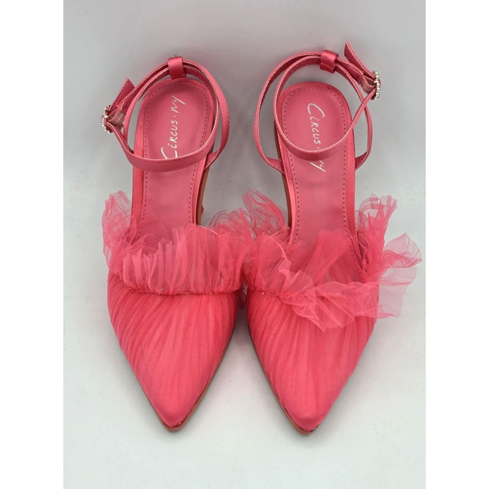 Vintage Circus NY by Sam Edelman Michelle Heeled Pumps Pointed Toe 7.5 M Punk Pink Sandal Women Slide Punk Pink 7.5 Mens Womens Girls Boys Size US 8 / IT 38 - 3 Thumbnail