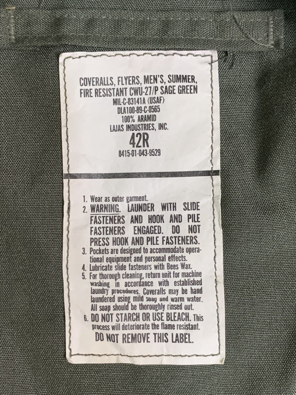 Other Rare Vintage Coveralls Flyers Men’s Summer CWU-27/P USAF Size US L / EU 52-54 / 3 - 4 Thumbnail