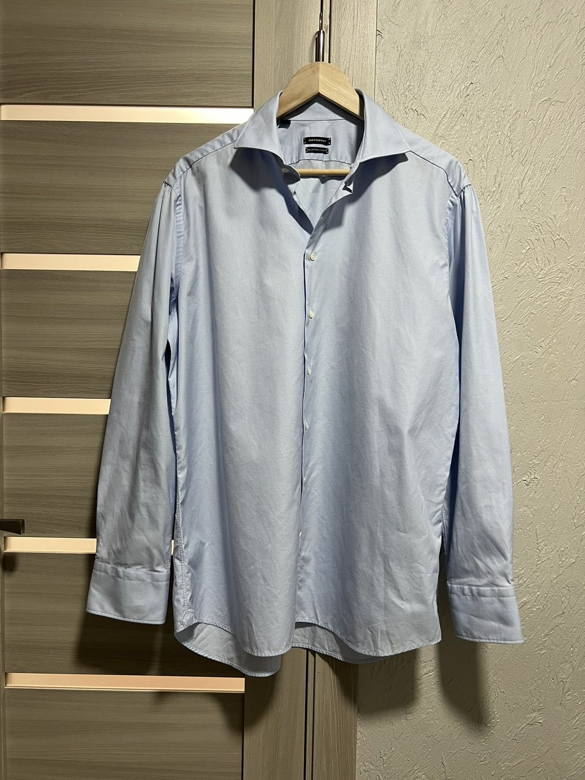 Suitsupply Suitsupply Luxury Shirt Long Sleeve Blue French Cuff Vintage Size US M / EU 48-50 / 2 - 5 Thumbnail