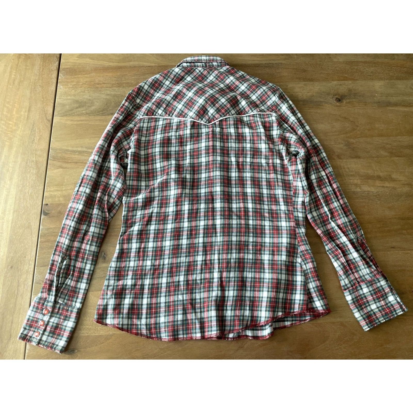 Wrangler VINTAGE Wrangler Shirt Womens M Plaid Red Pearl Snap 80s USA Rockabilly Size M / US 6-8 / IT 42-44 - 2 Thumbnail