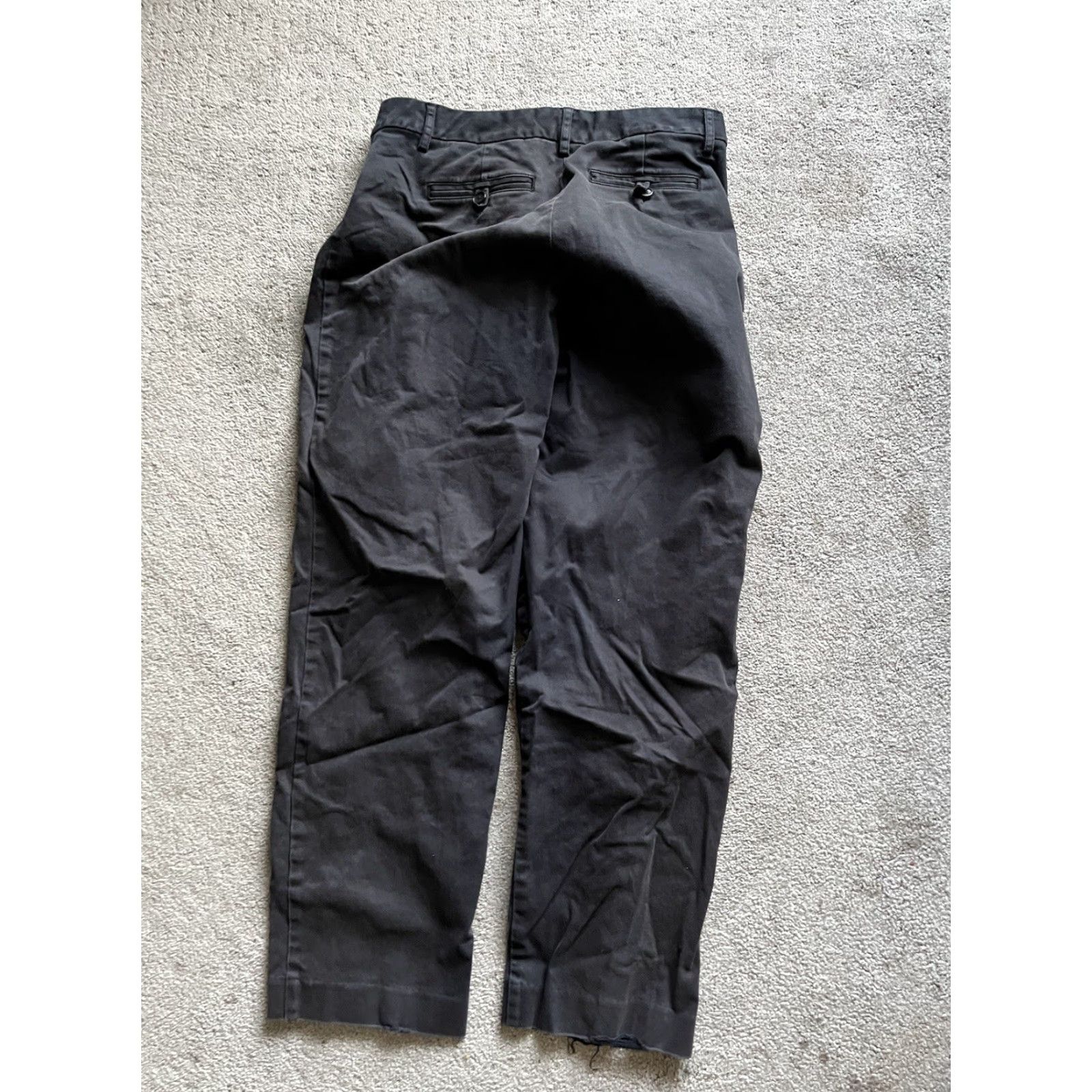 Talbots VINTAGE Talbots Women's Tapered Pants Black Cotton Wrinkle-Resistant Flat Front Size 10 Casual Business Party Wear Size 32" / US 10 / IT 46 - 3 Thumbnail